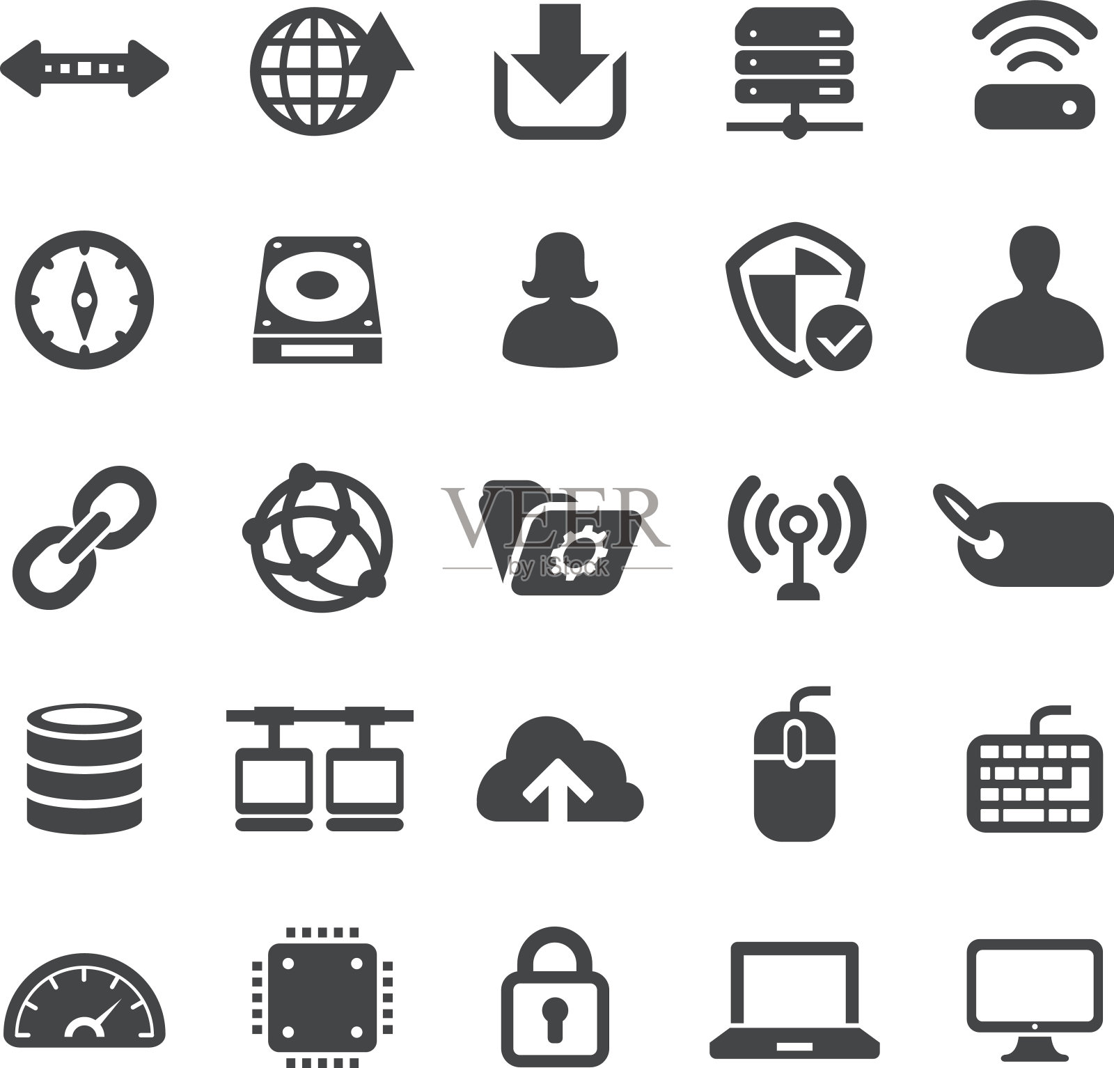 网络和计算机图标设置-智能系列图标素材