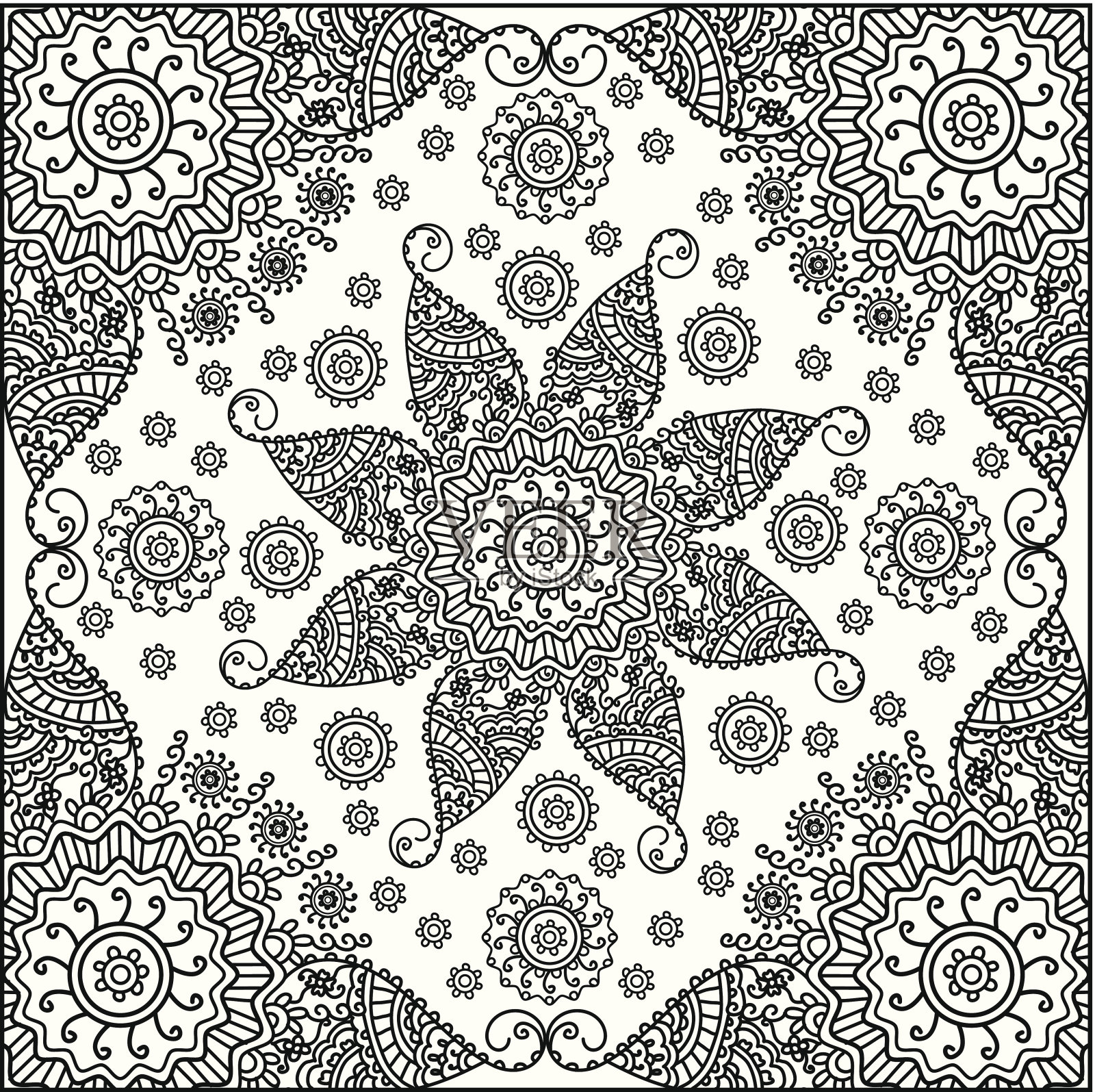 指甲花框架插画图片素材