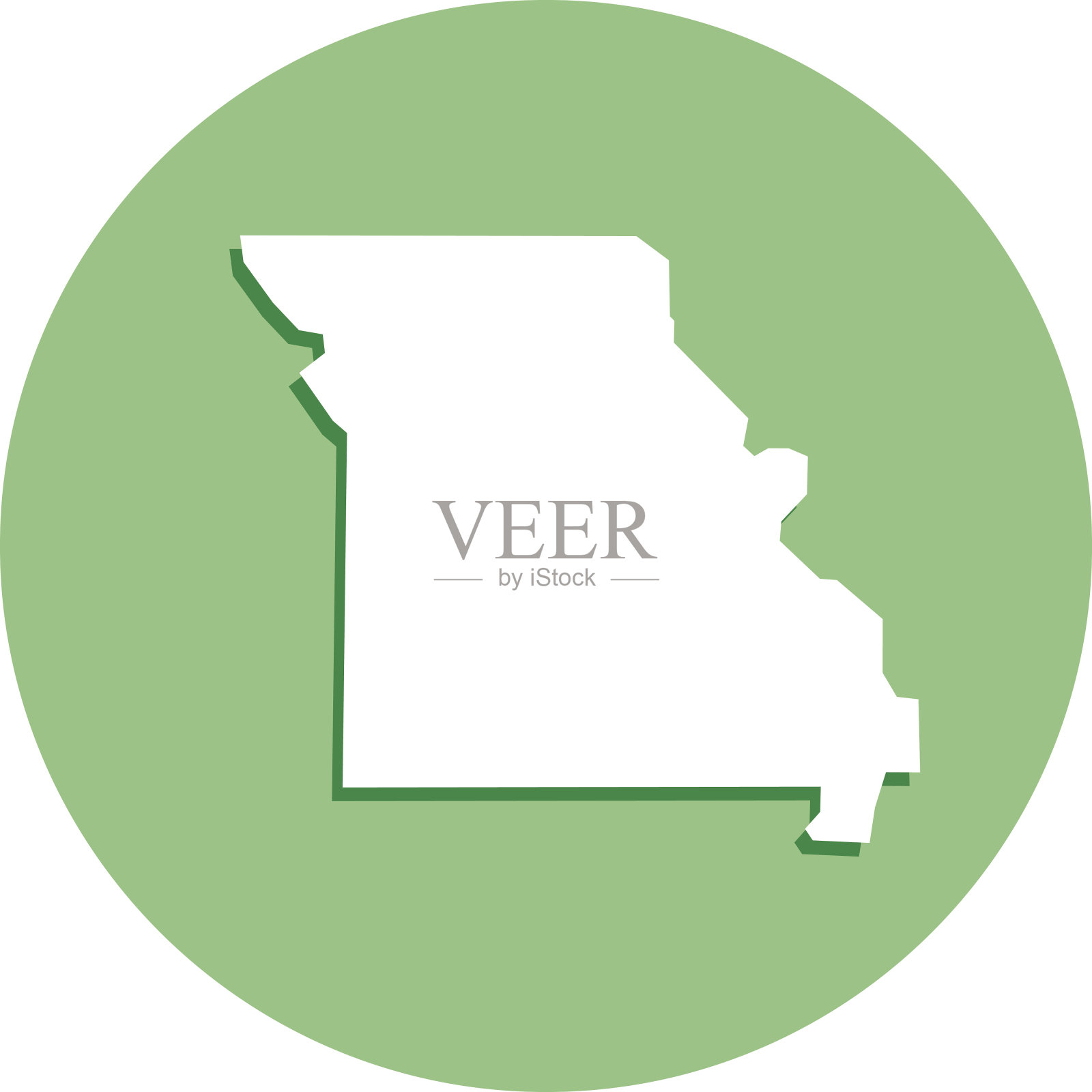 密苏里圆形地图图标插画图片素材