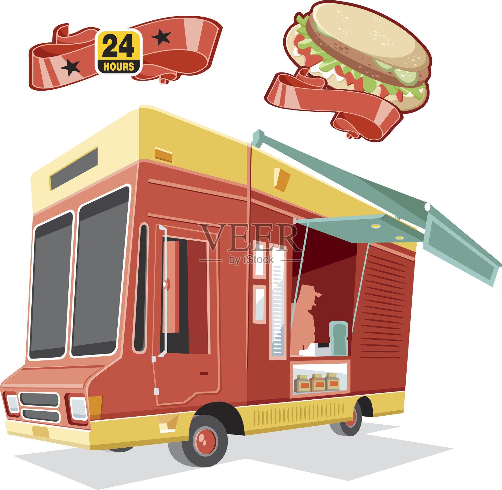 向量快餐车设计元素图片