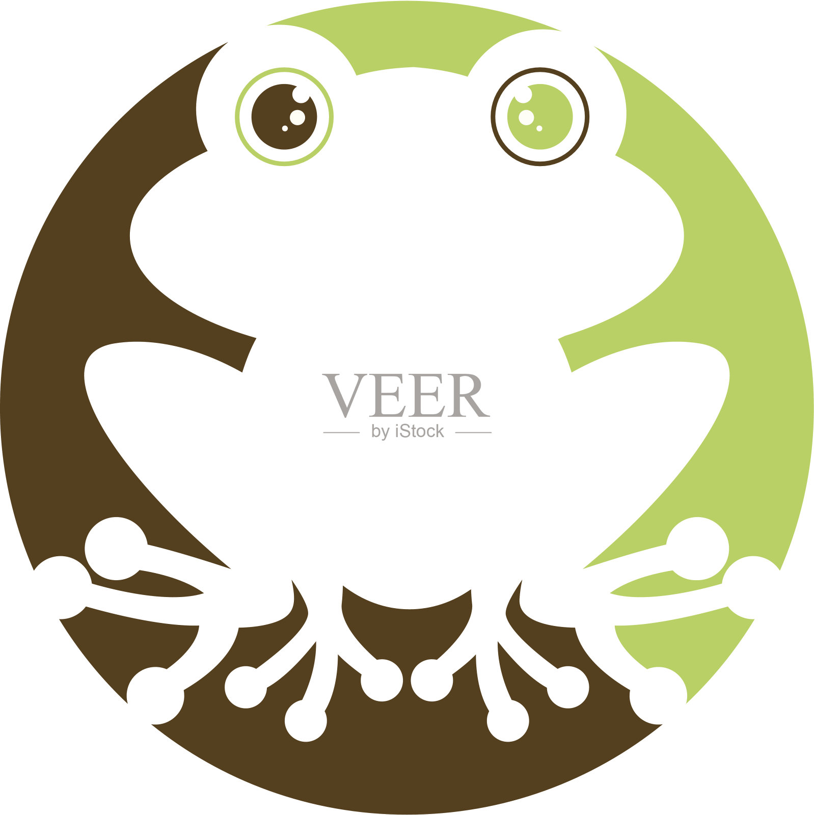 抽象的青蛙轮廓插画图片素材