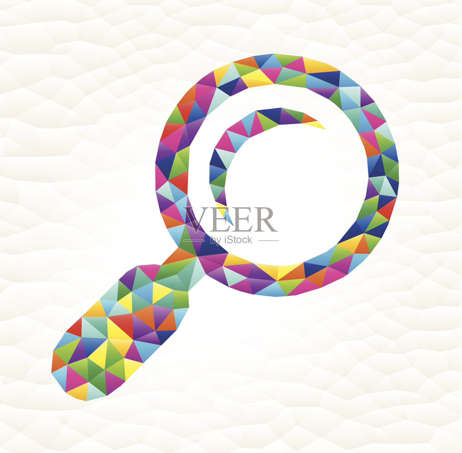 放大镜上三角图案马赛克皇室免费矢量艺术插画图片素材