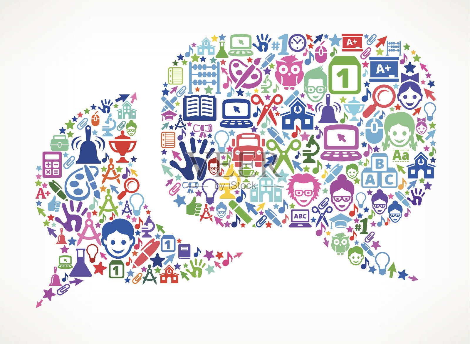 聊天泡泡教育和学校版税免费矢量艺术模式插画图片素材