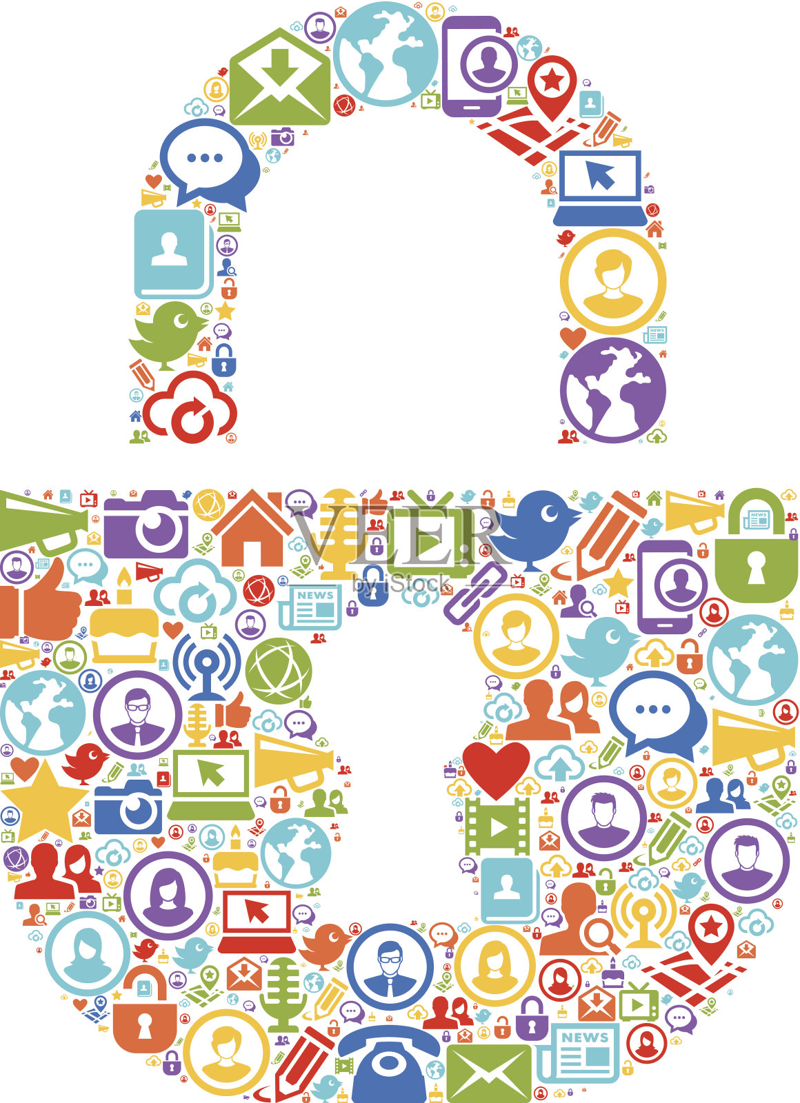 锁手法插画图片素材