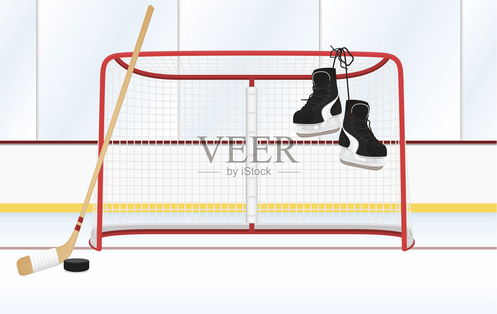 曲棍球领域插画图片素材