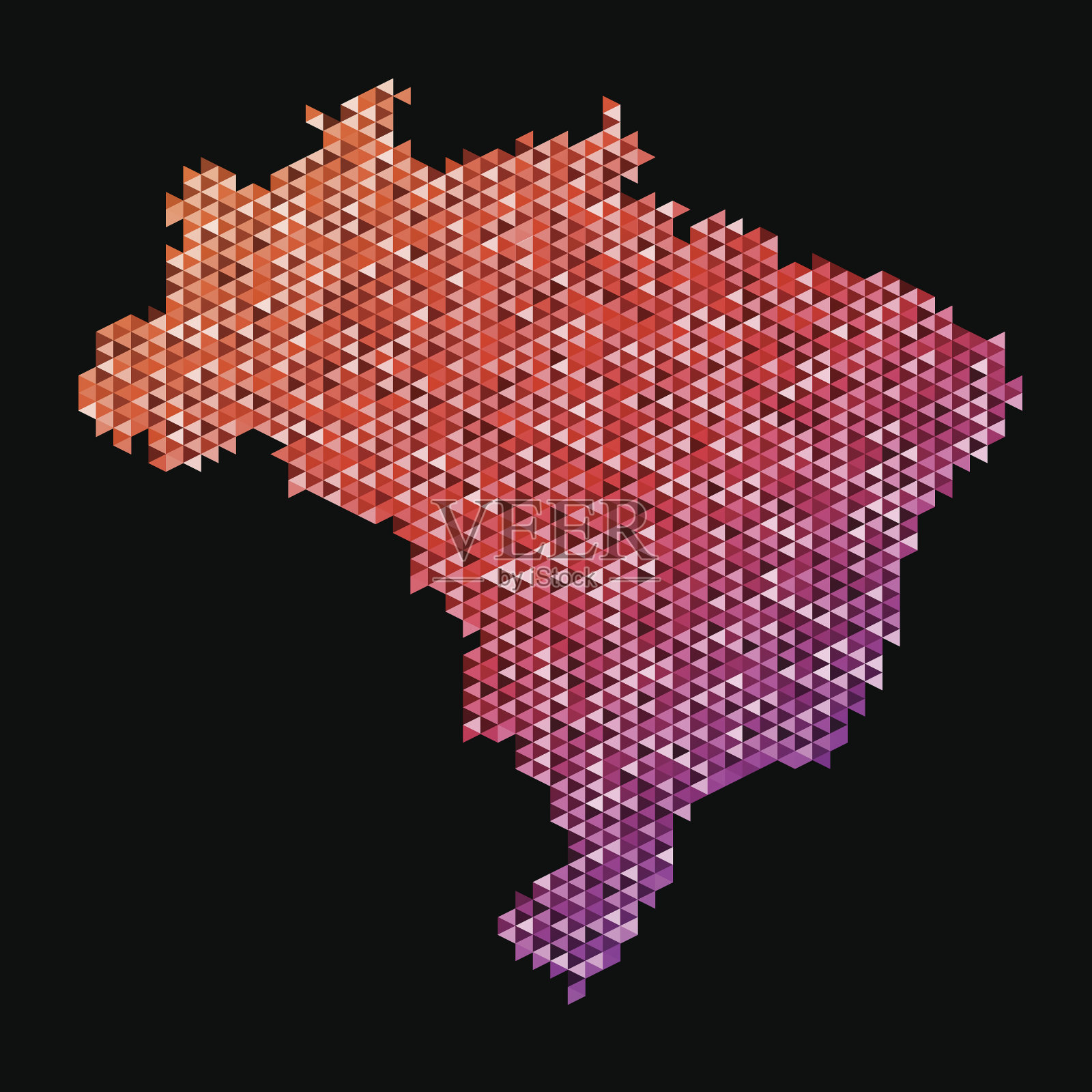 巴西地图三角形图案橙色插画图片素材