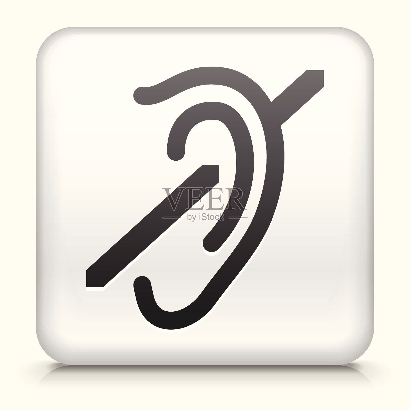 听力有问题的白色方块按钮插画图片素材