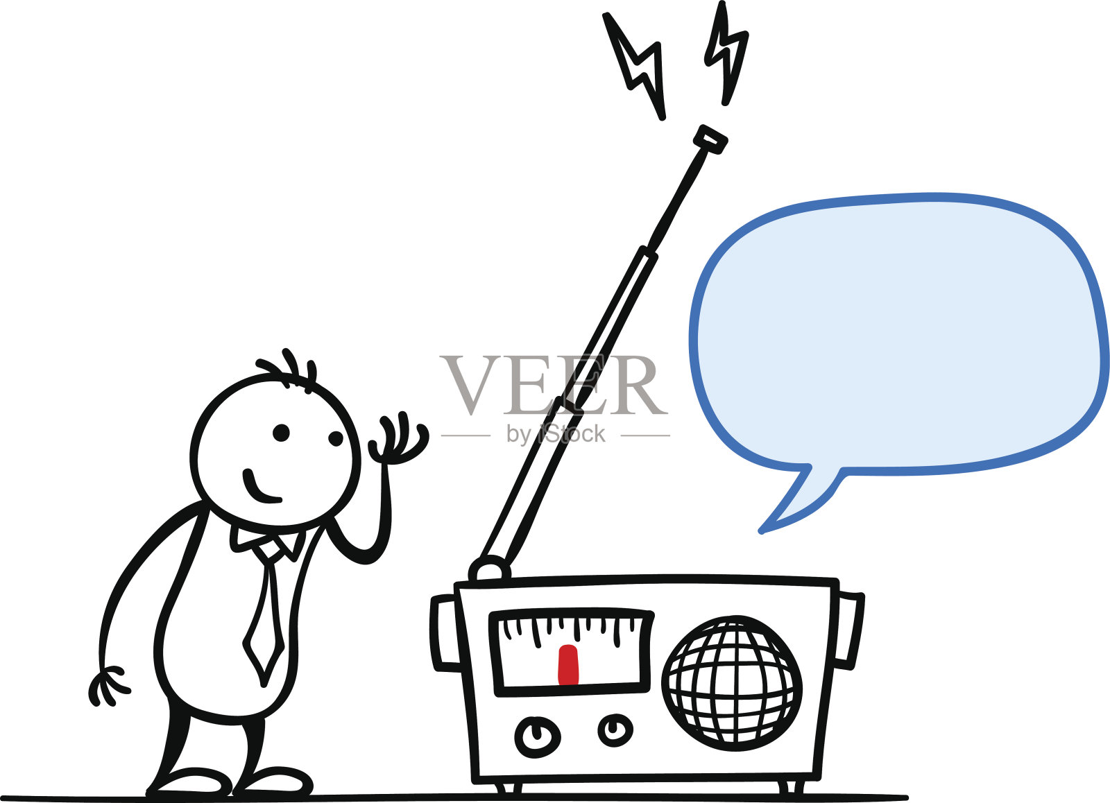 听收音机插画图片素材