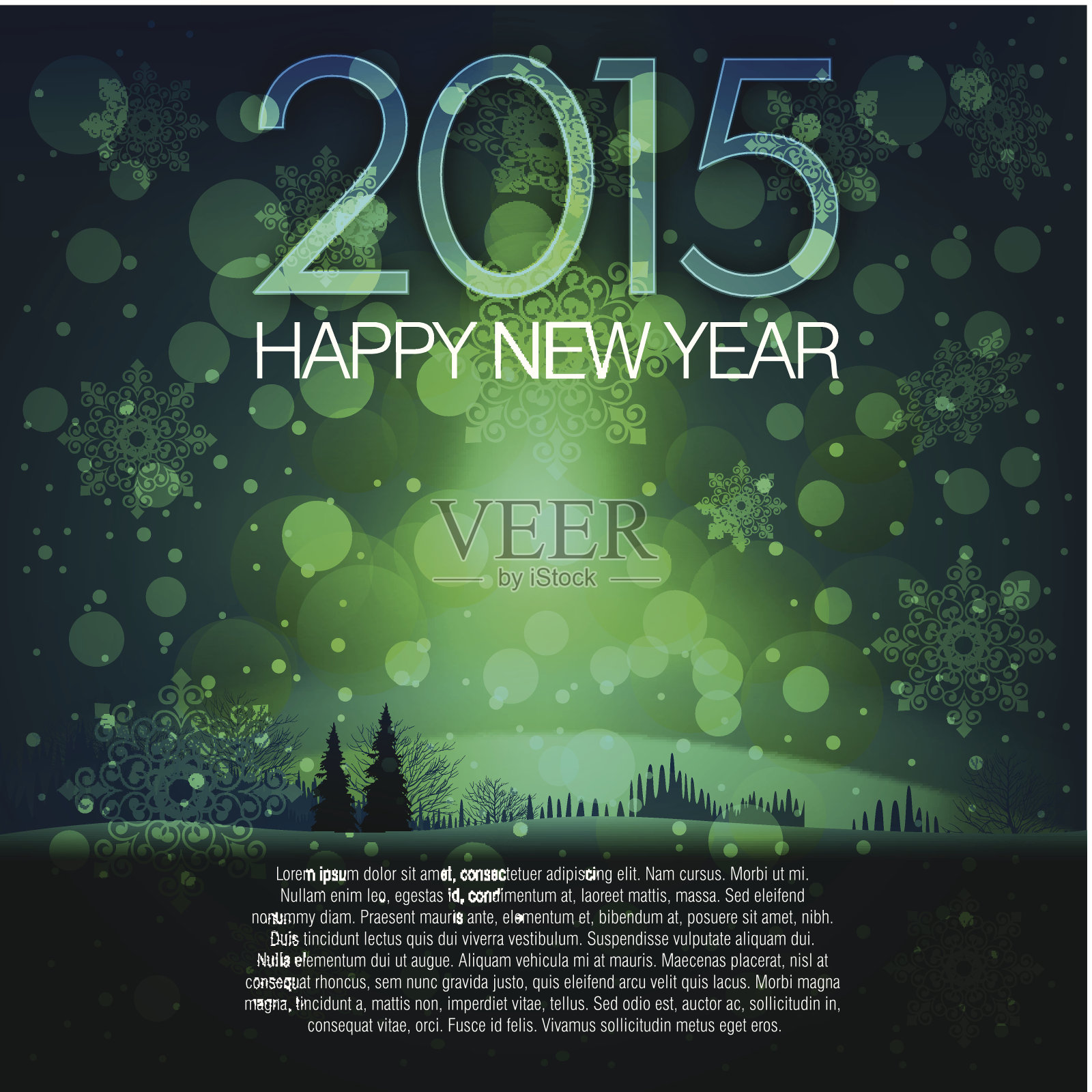 2015年，新年庆祝背景插画图片素材