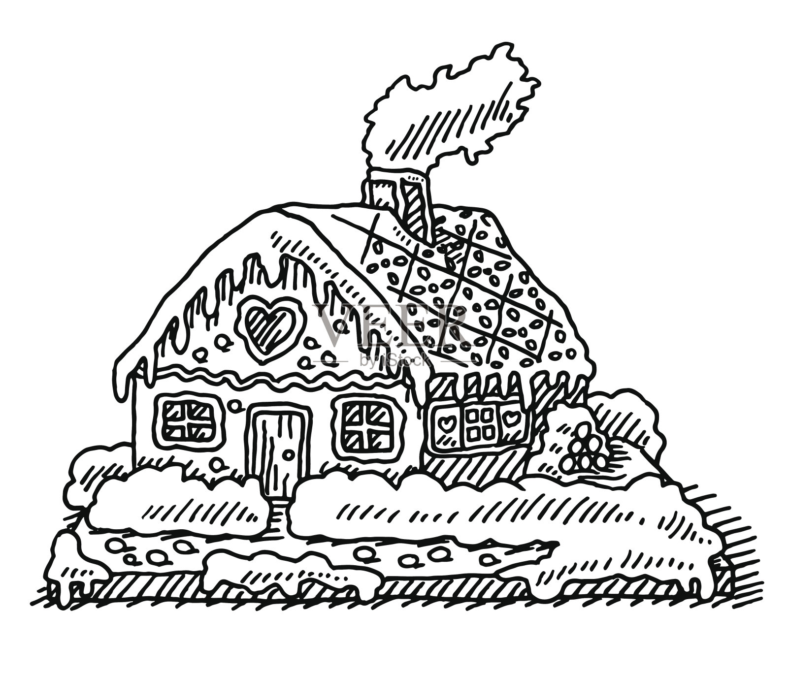 姜饼屋圣诞画插画图片素材