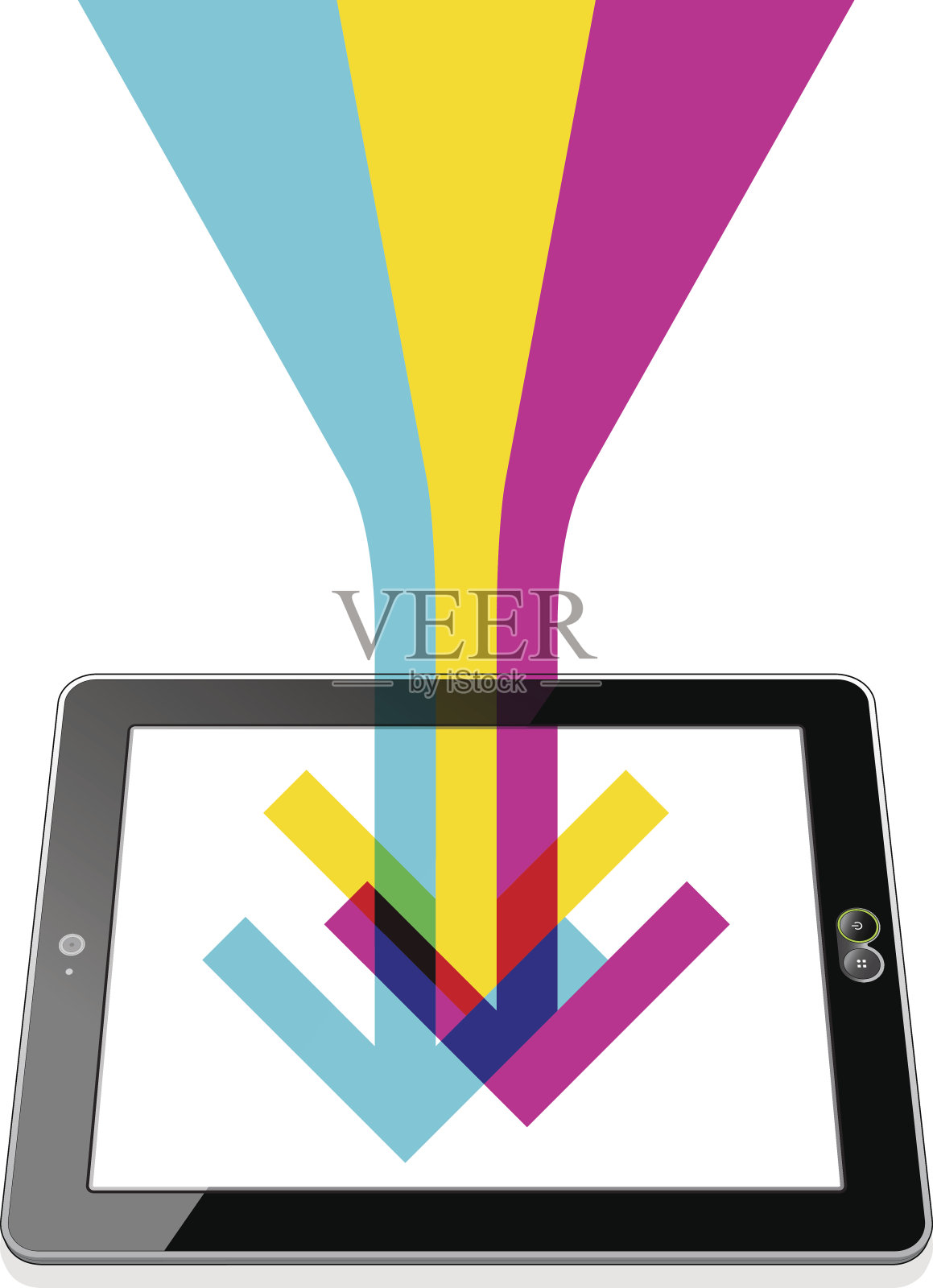 平板电脑下载数据插画图片素材