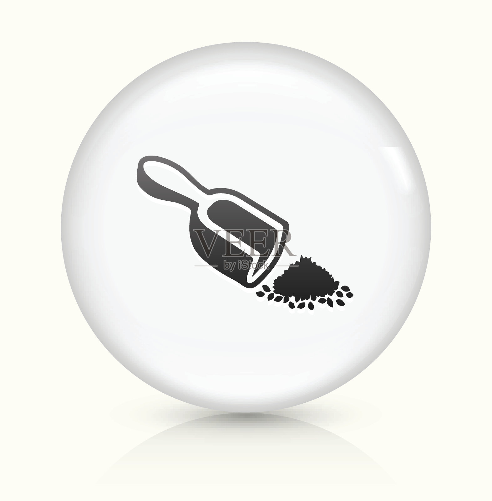 茶测量图标上的白色圆形矢量按钮插画图片素材