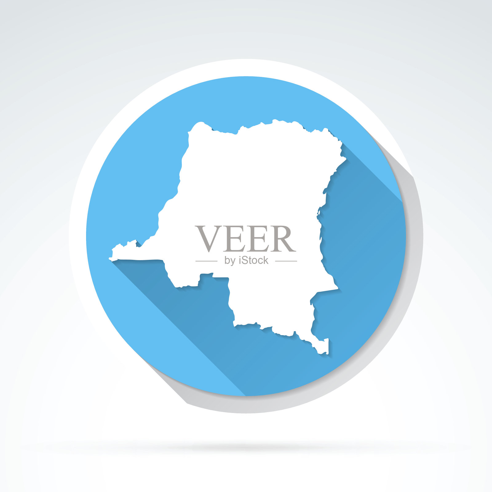 刚果民主共和国地图图标，平面设计插画图片素材