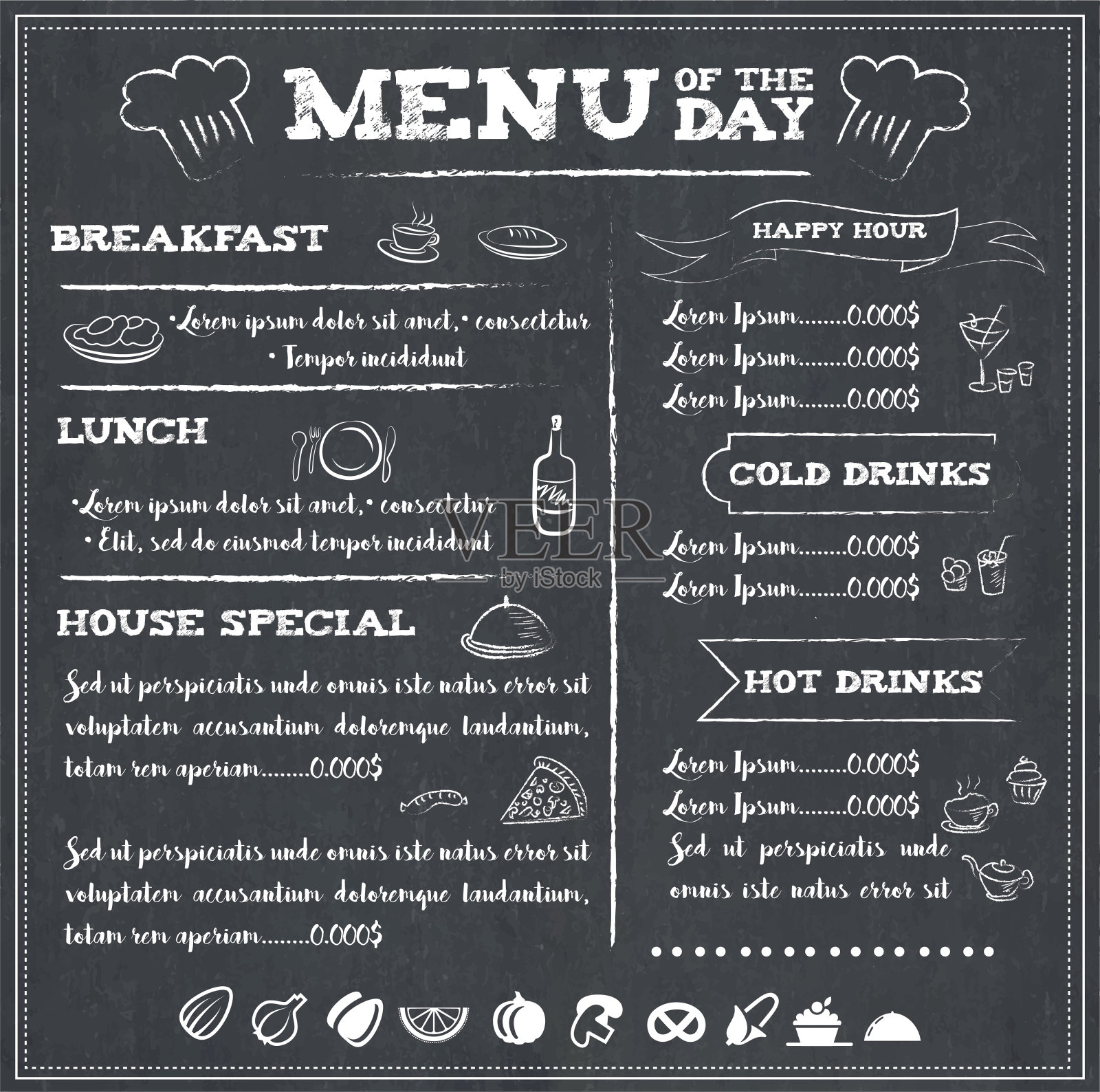 当日菜单设计模板素材