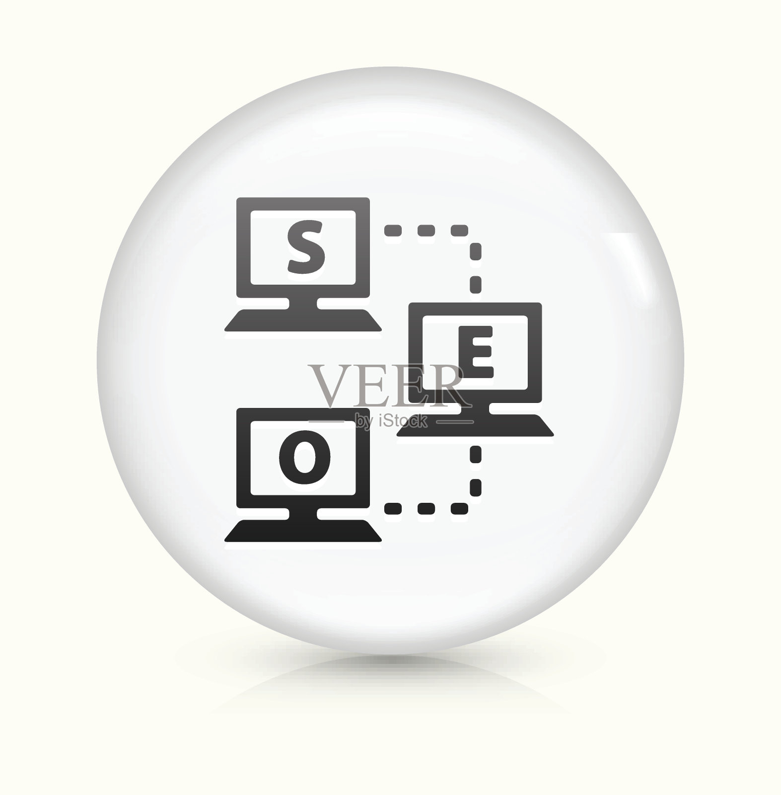 搜索引擎优化图标上的白色圆形矢量按钮插画图片素材