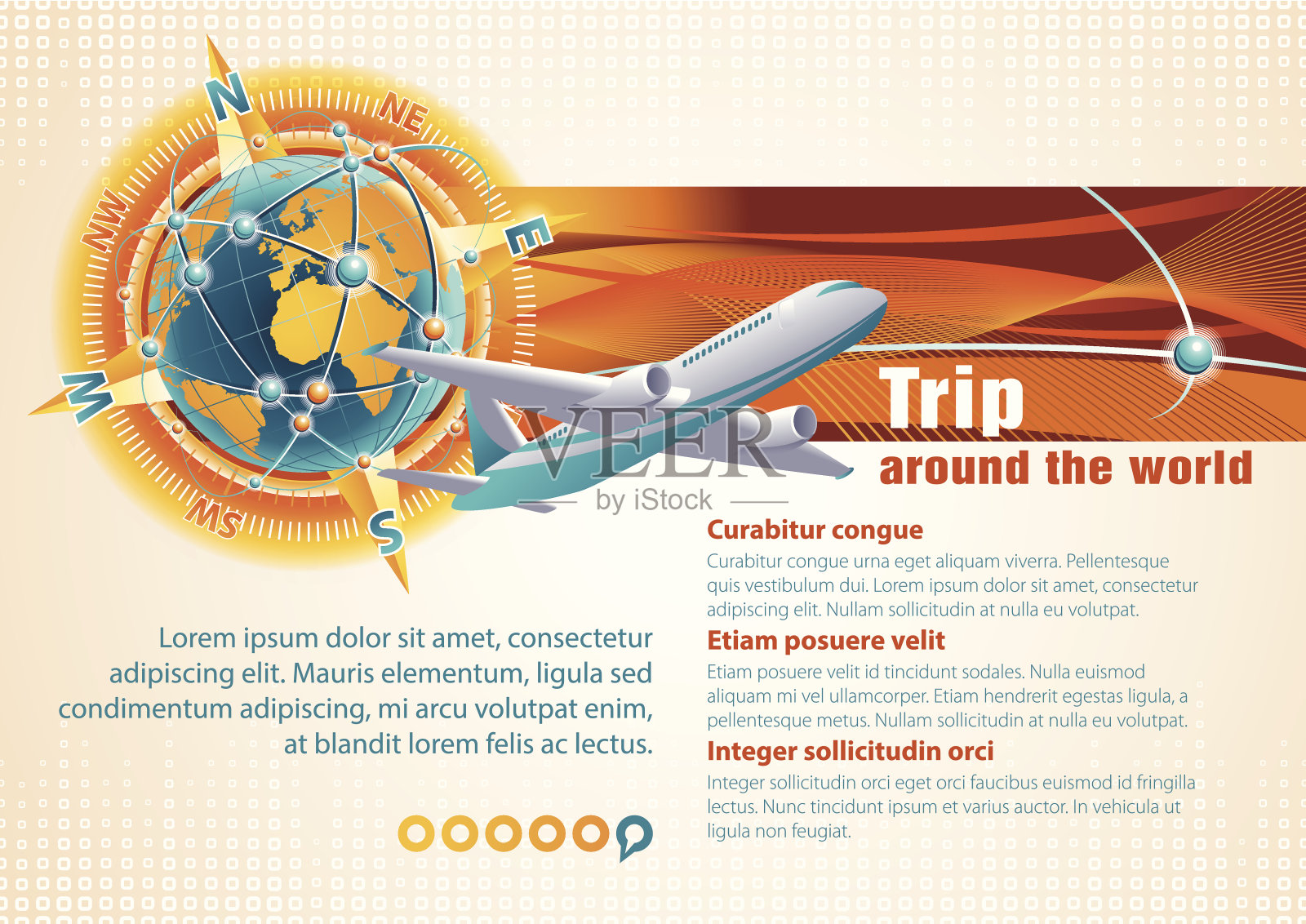 环游世界插画图片素材