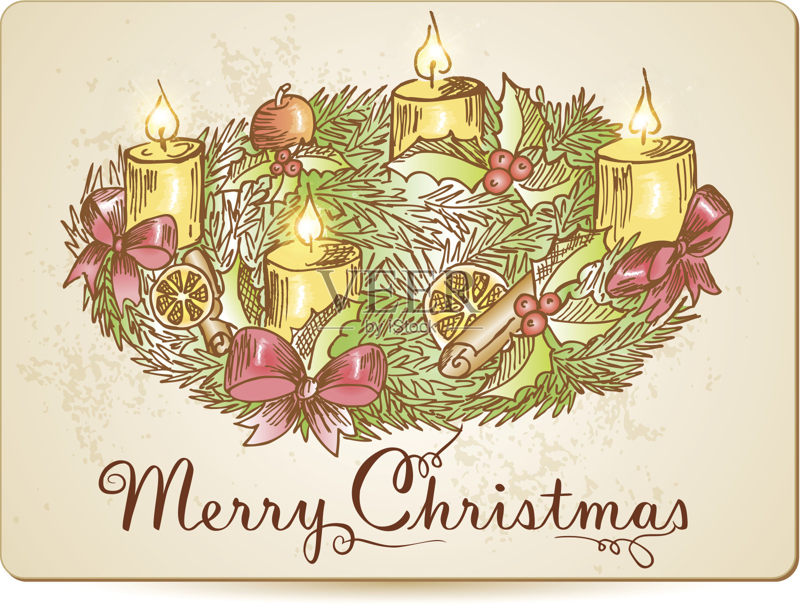 出现花环插画图片素材