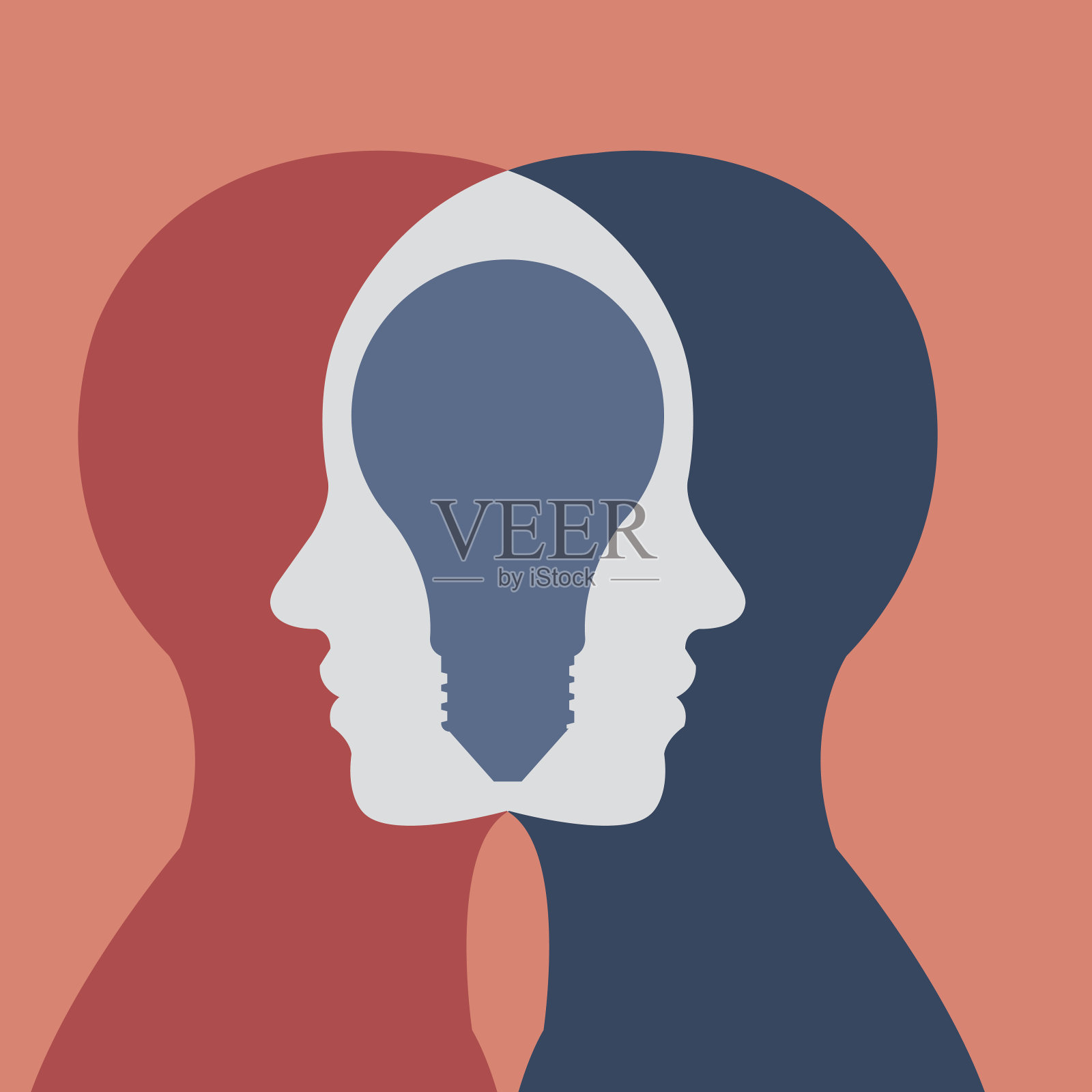 人类头上的概念插画图片素材