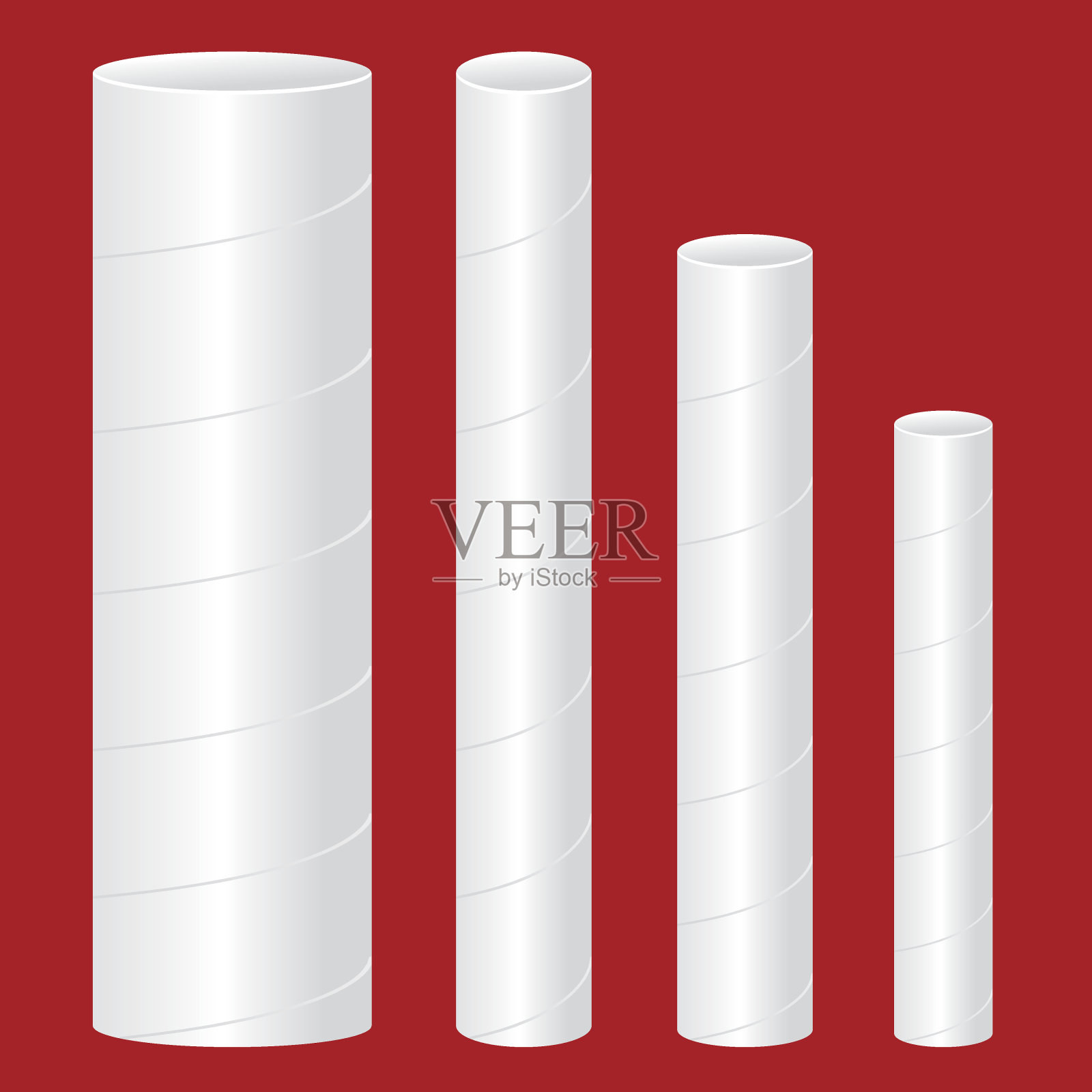 3D纸板邮寄管插画图片素材