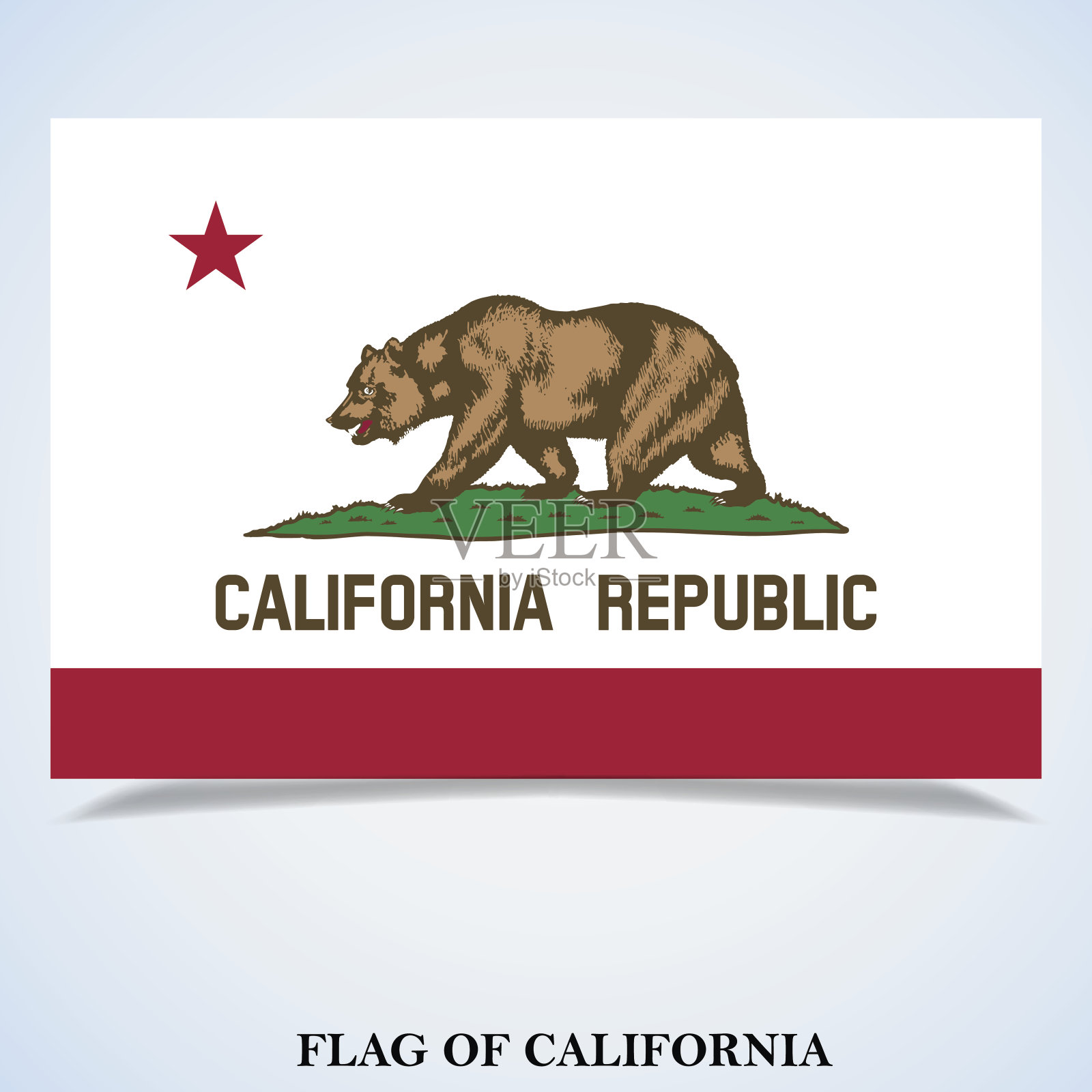 加州的旗帜插画图片素材