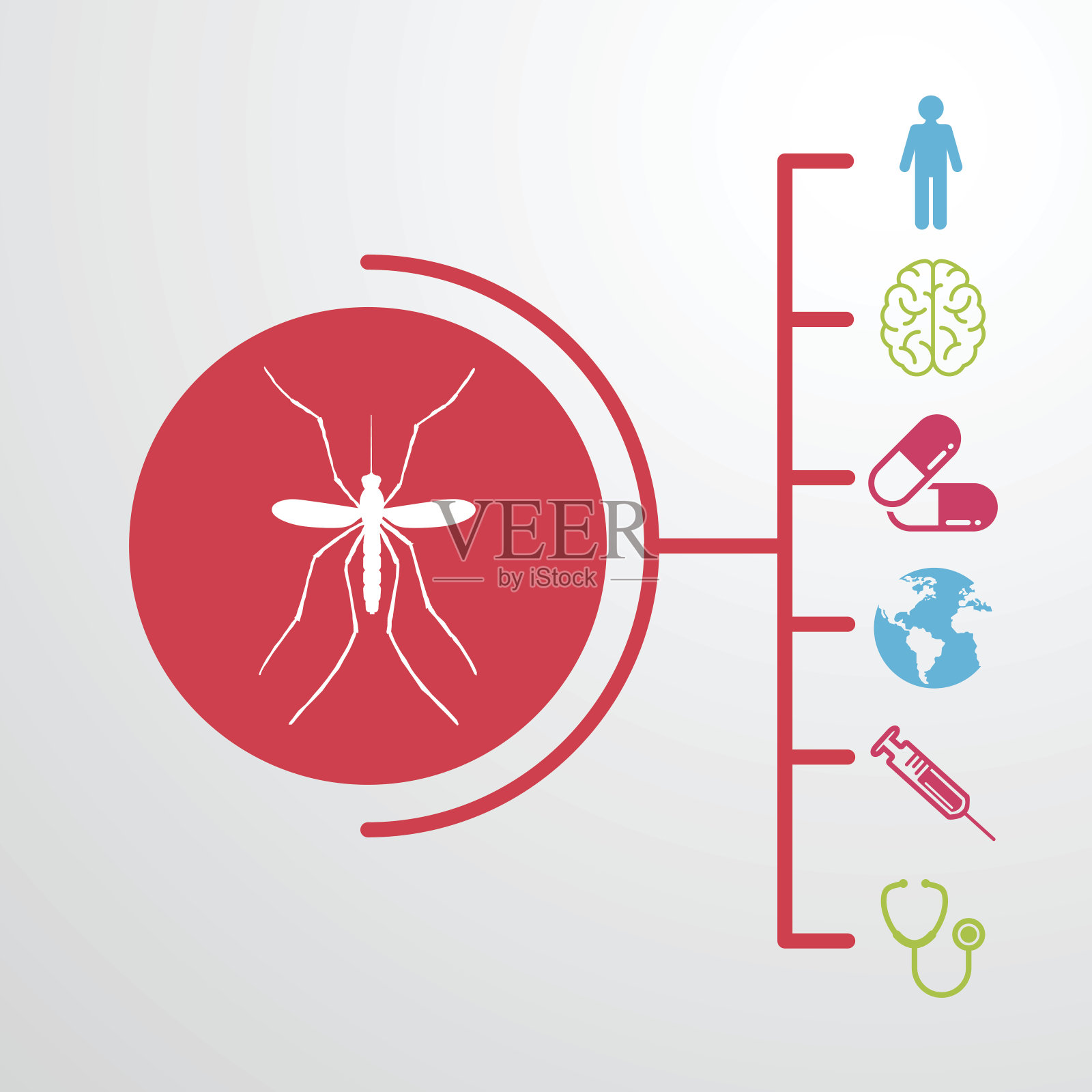 蚊子病毒插图插画图片素材