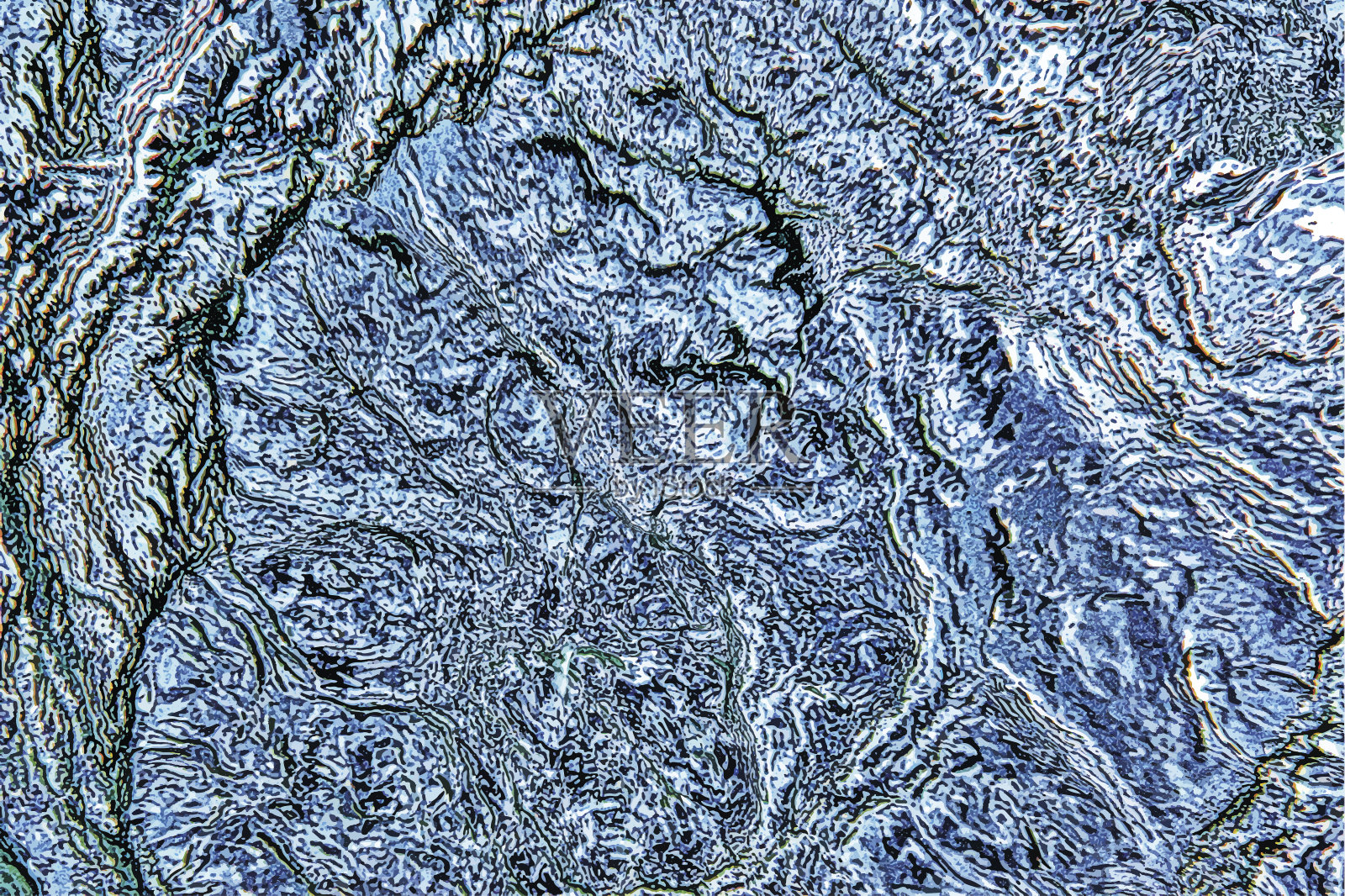 超逼真的海洋表面鸟瞰图插画图片素材