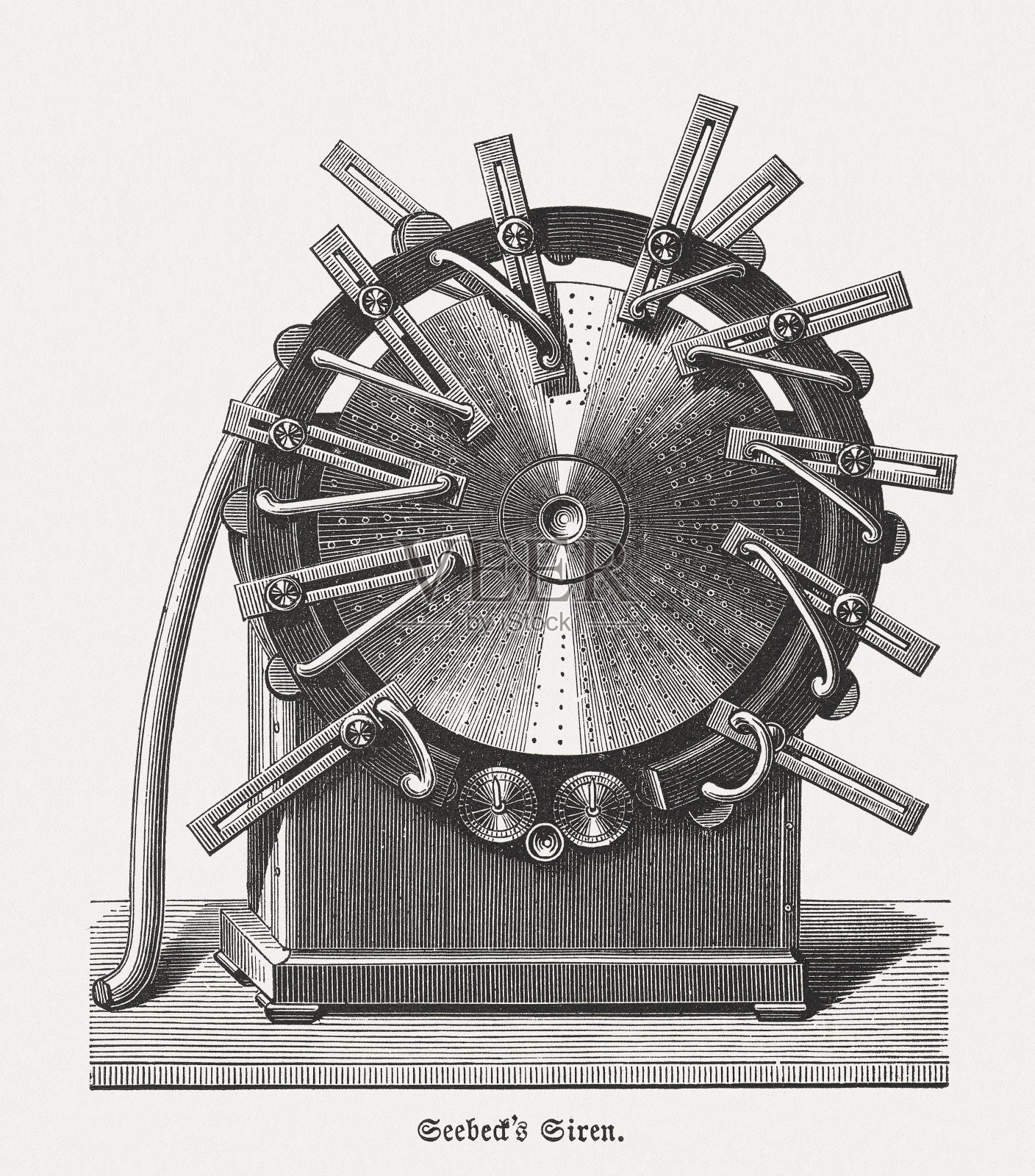 1880年出版的木刻警报器设计元素图片