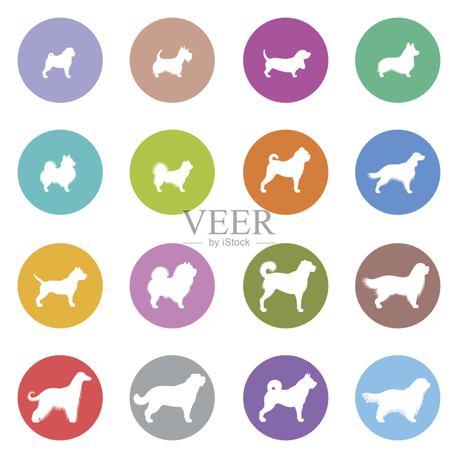 狗图标设置插画图片素材