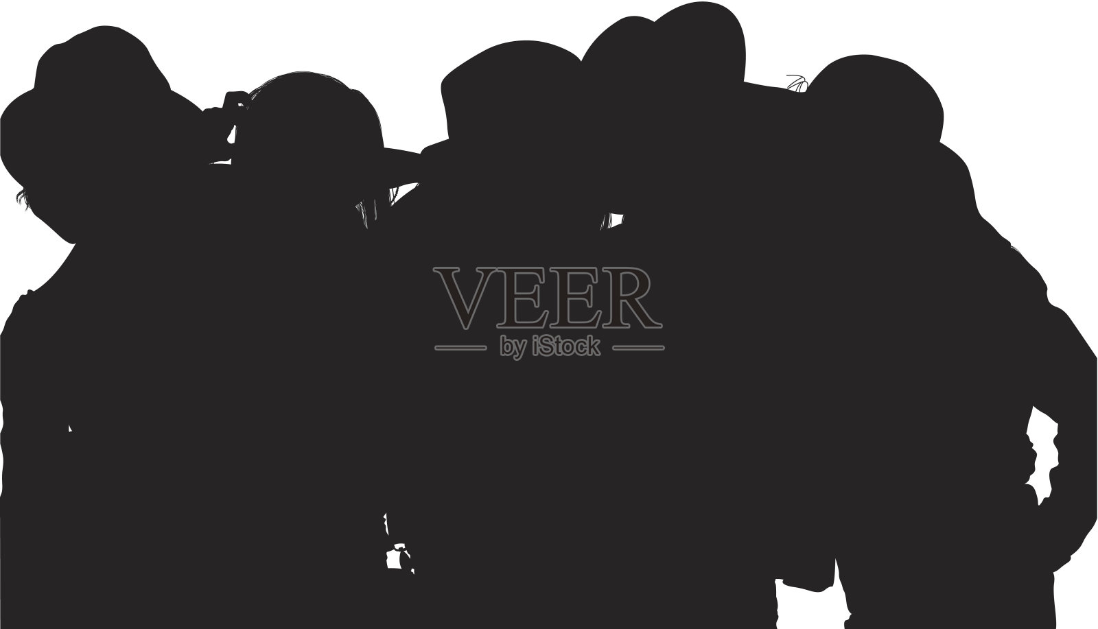 一群小女孩插画图片素材