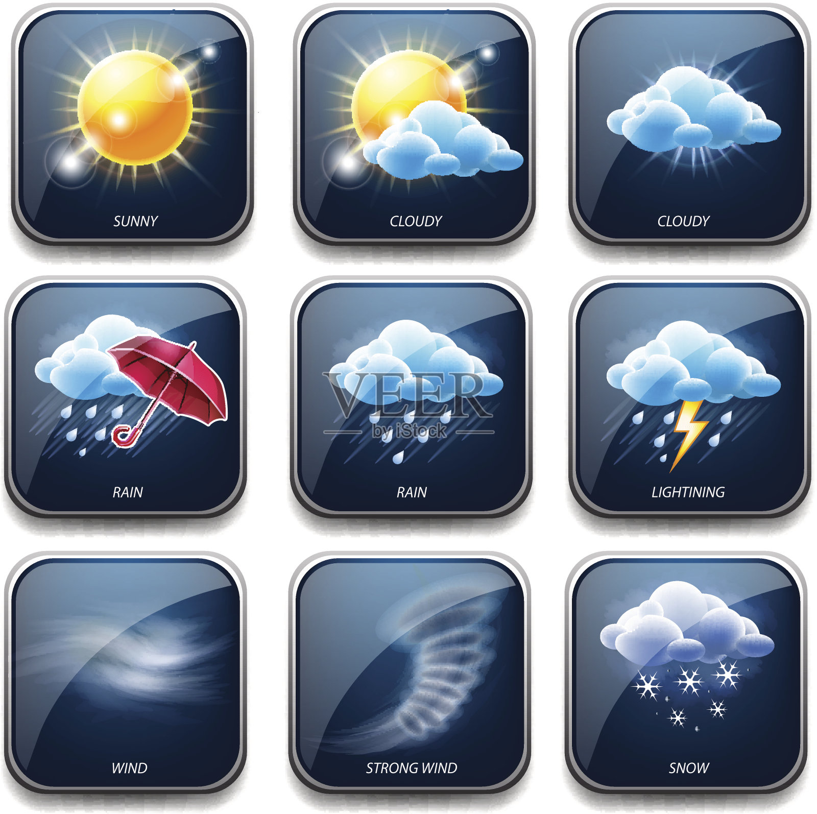 气候和天气图标集图标素材