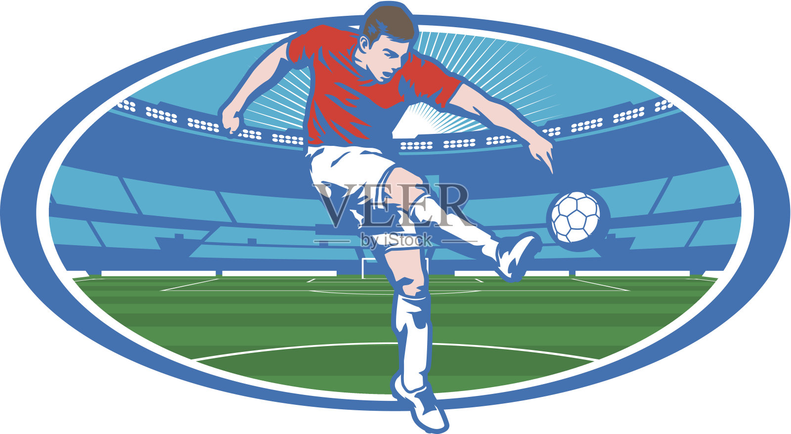 足球场踢插画图片素材