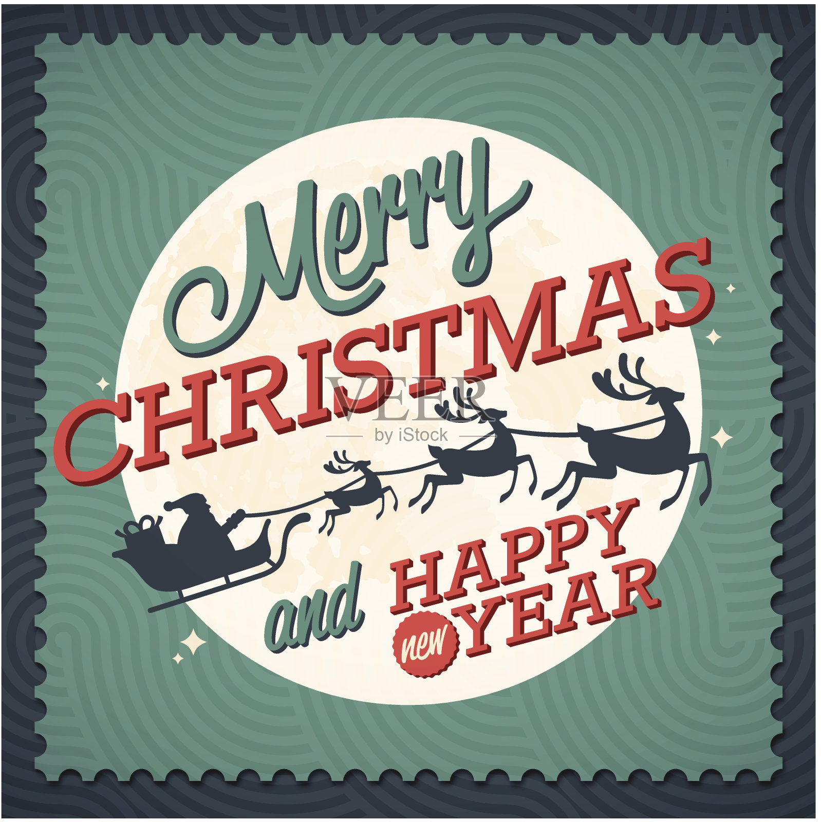 圣诞快乐，恭贺新禧插画图片素材