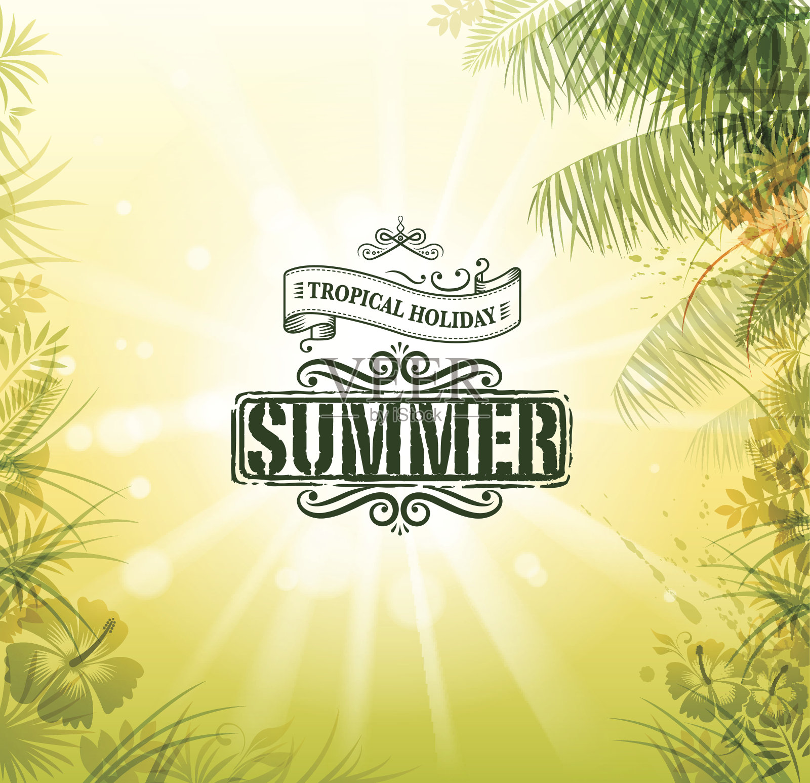 绿色标签插画图片素材