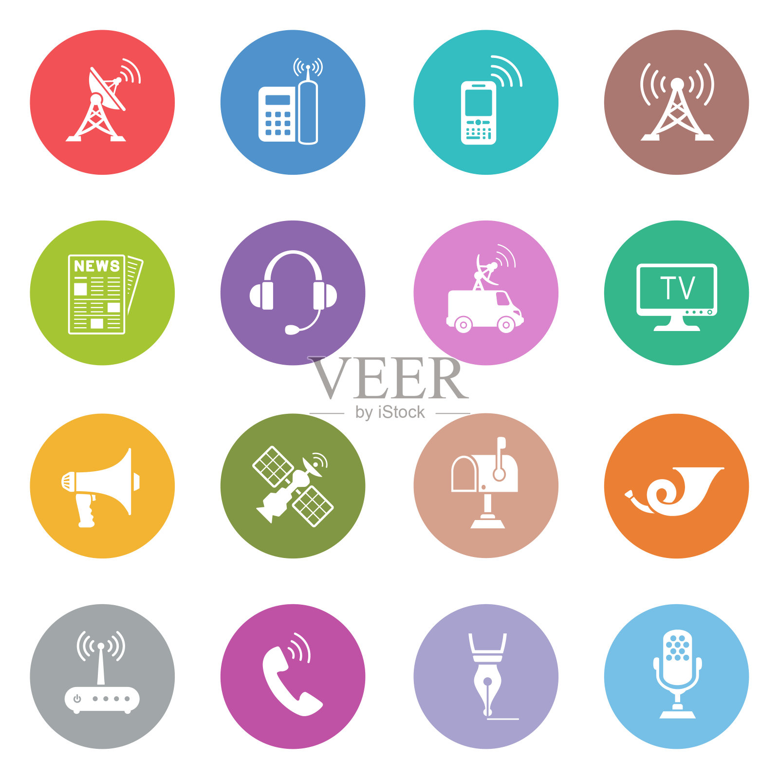 媒体和通信图标设置图标素材