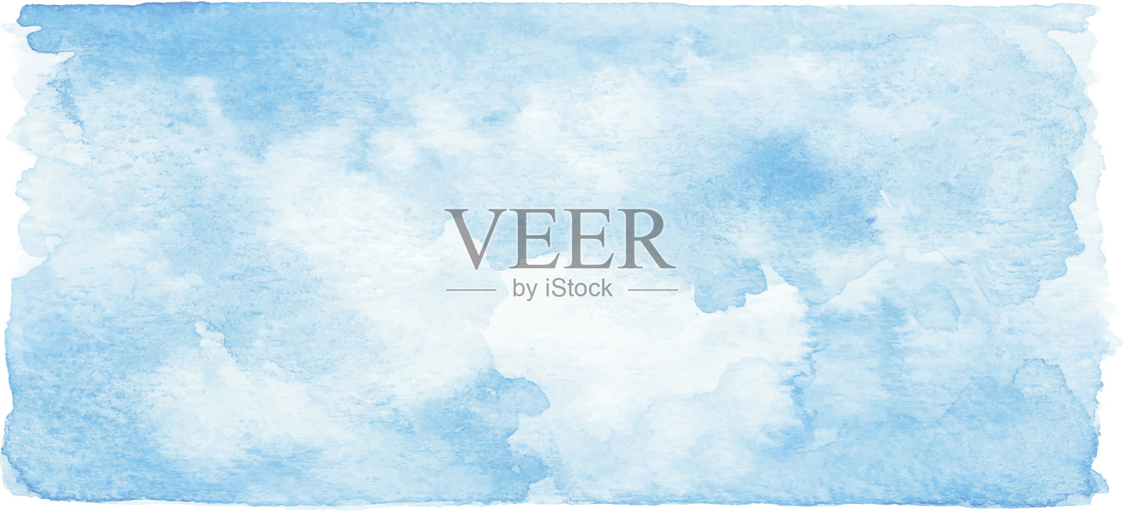 水彩蓝旗帜插画图片素材