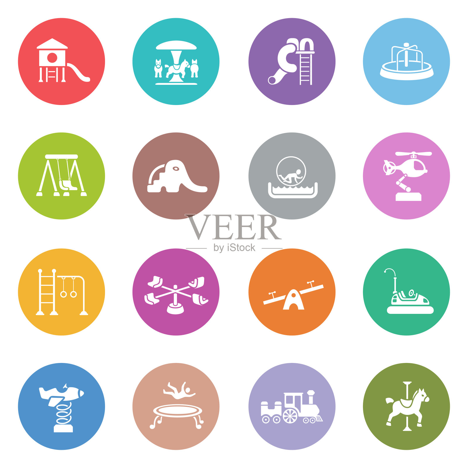 操场上的图标集插画图片素材