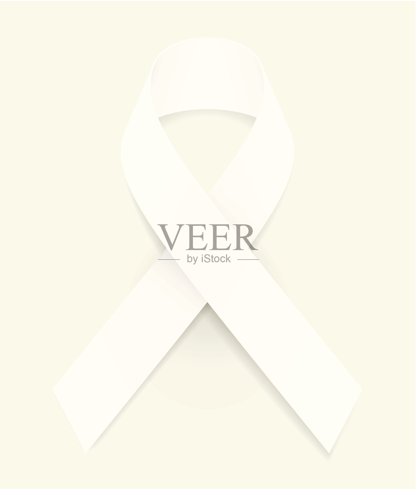 白丝带意识插画图片素材