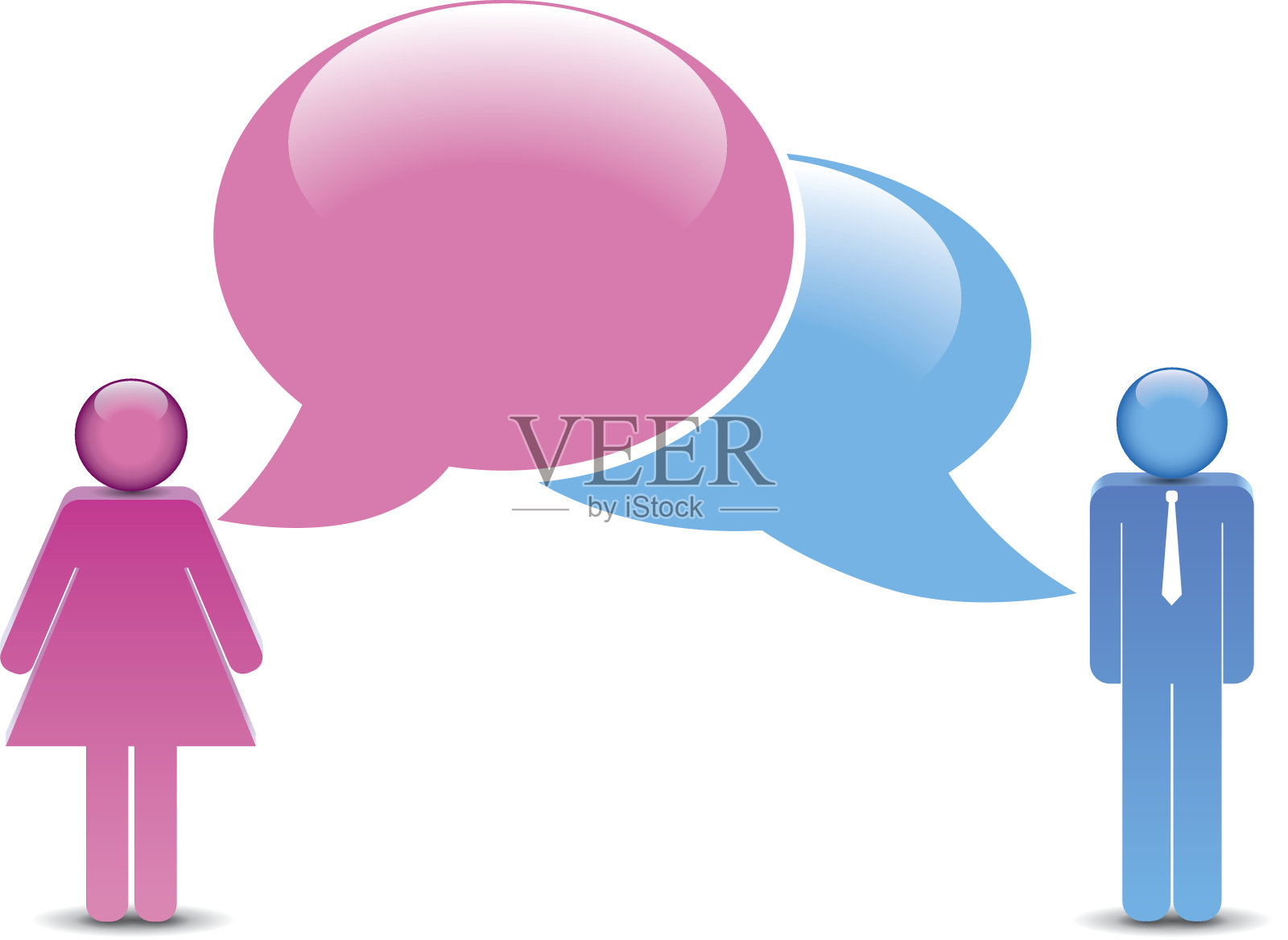 男人和女人的对话插画图片素材