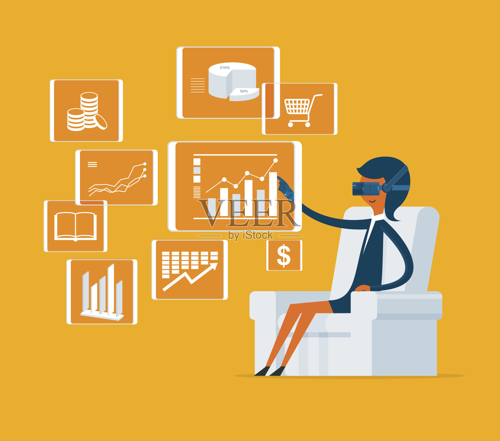 虚拟现实插画图片素材