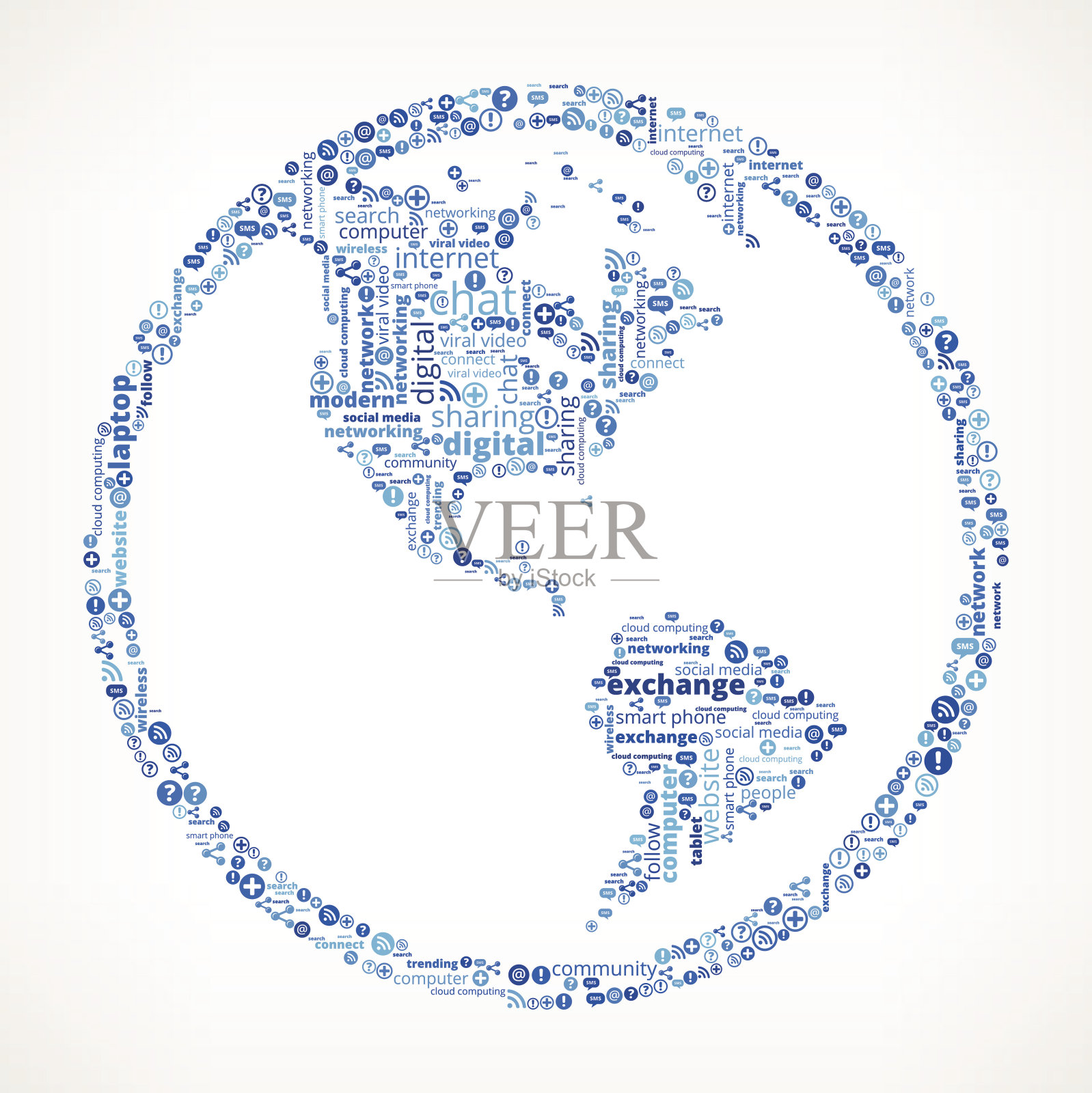 《现代通信与技术全球插画图片素材