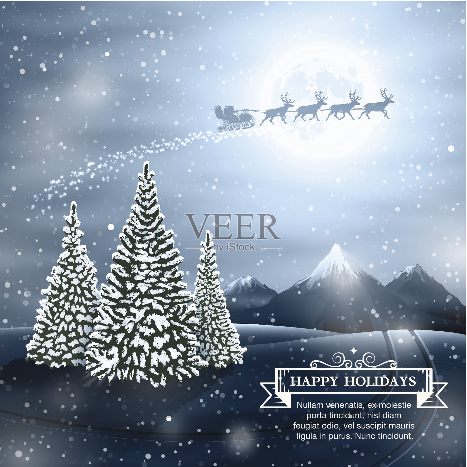 圣诞老人冬季景观设计模板素材