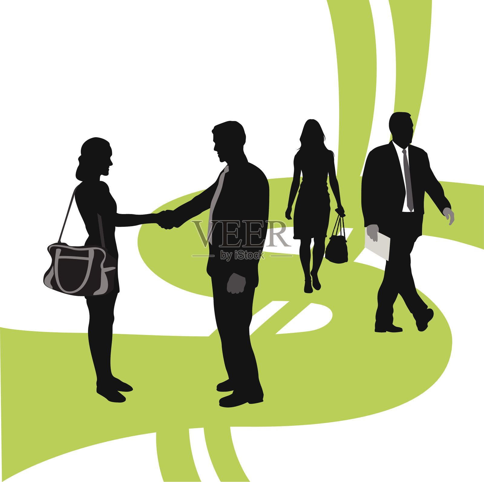 一对情侣在散步插画图片素材