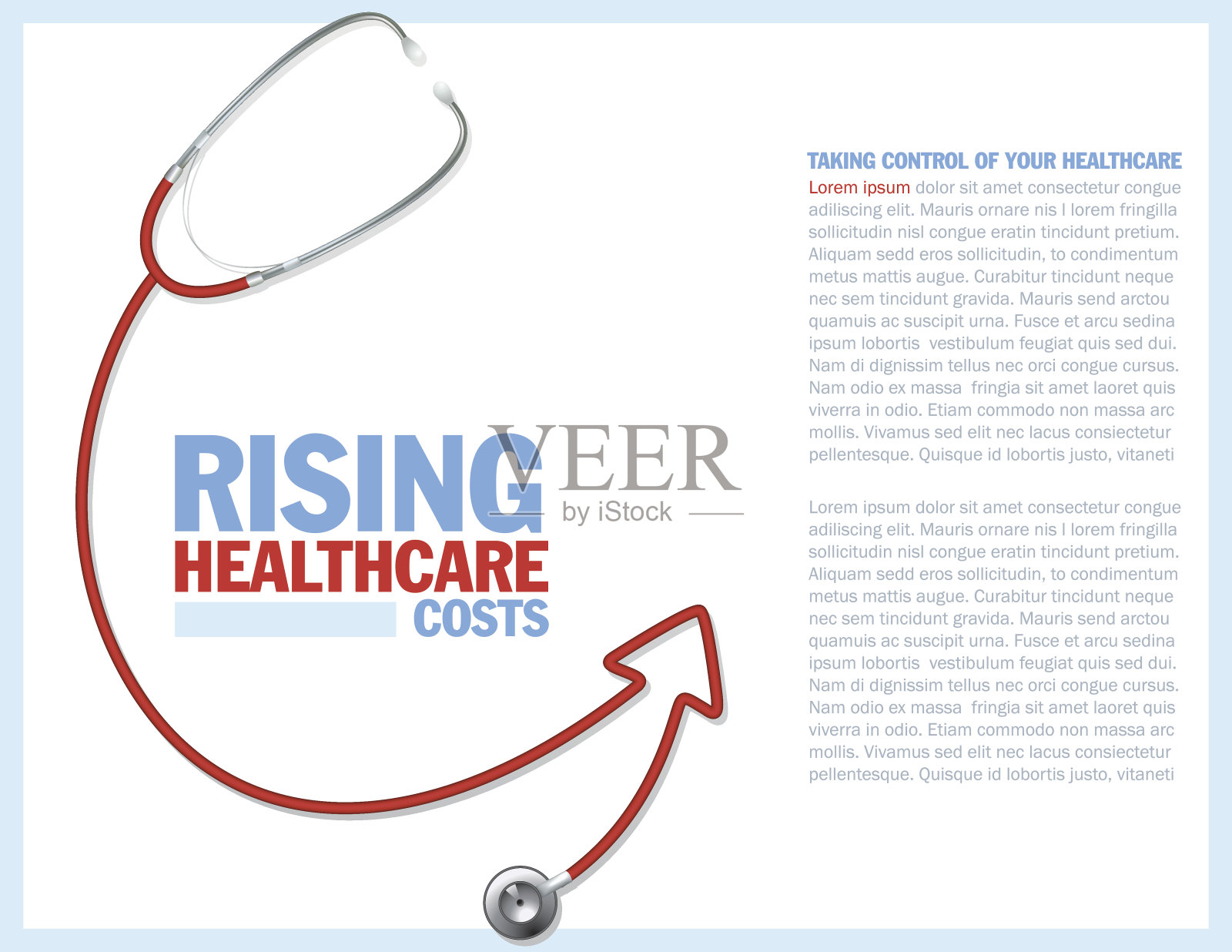 医疗成本红箭头概念插画图片素材