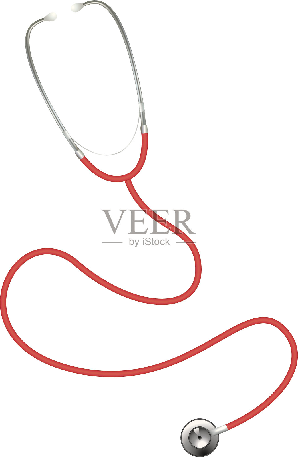 穿红衣服的听诊器插画图片素材