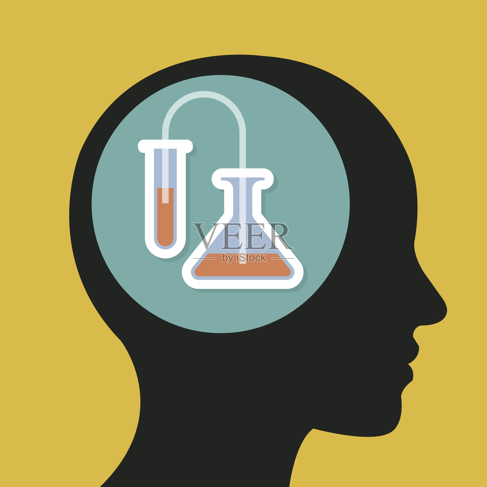 人类大脑科学插画图片素材