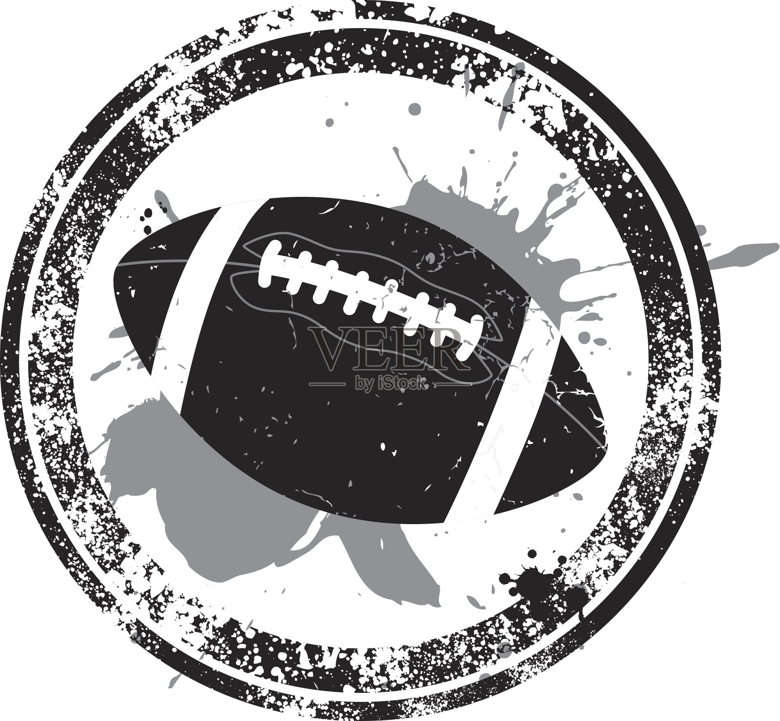 美式足球的邮票插画图片素材