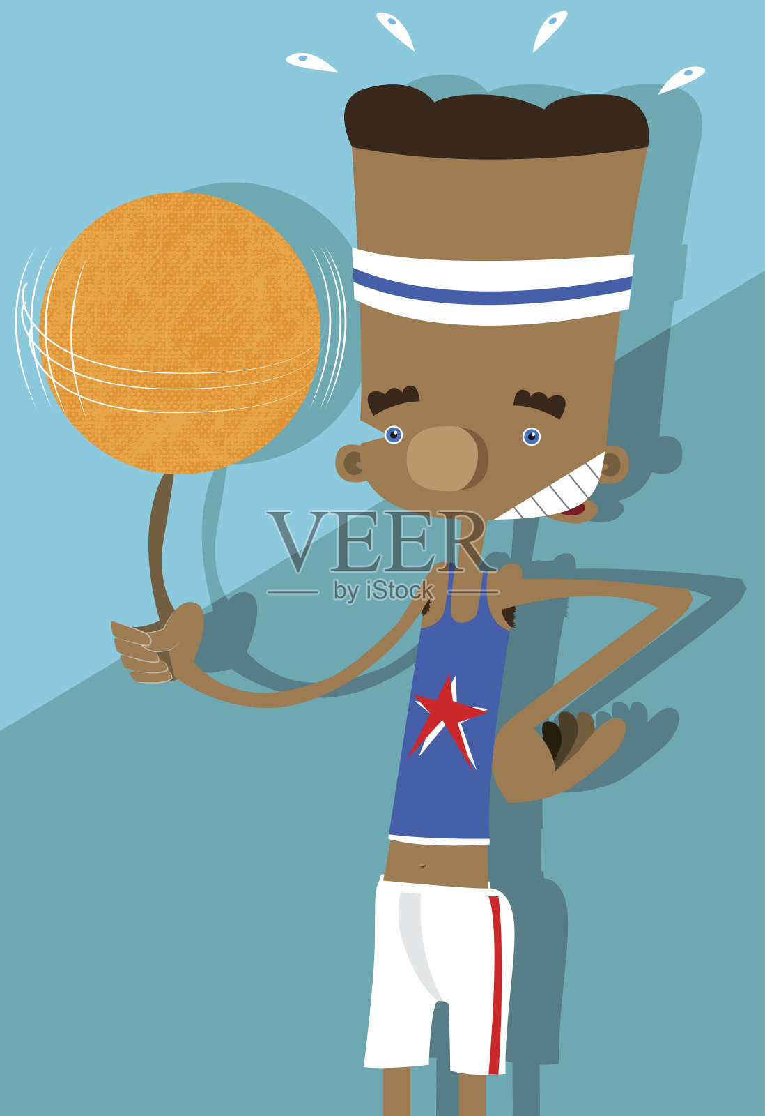 篮球技巧插画图片素材