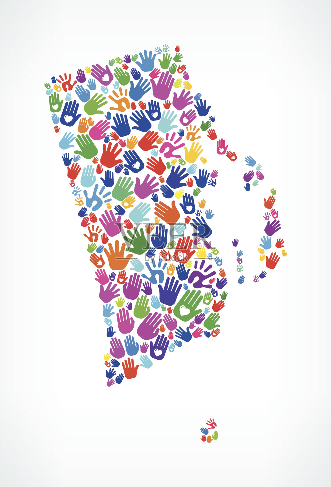 罗德岛双手模式白色背景插画图片素材