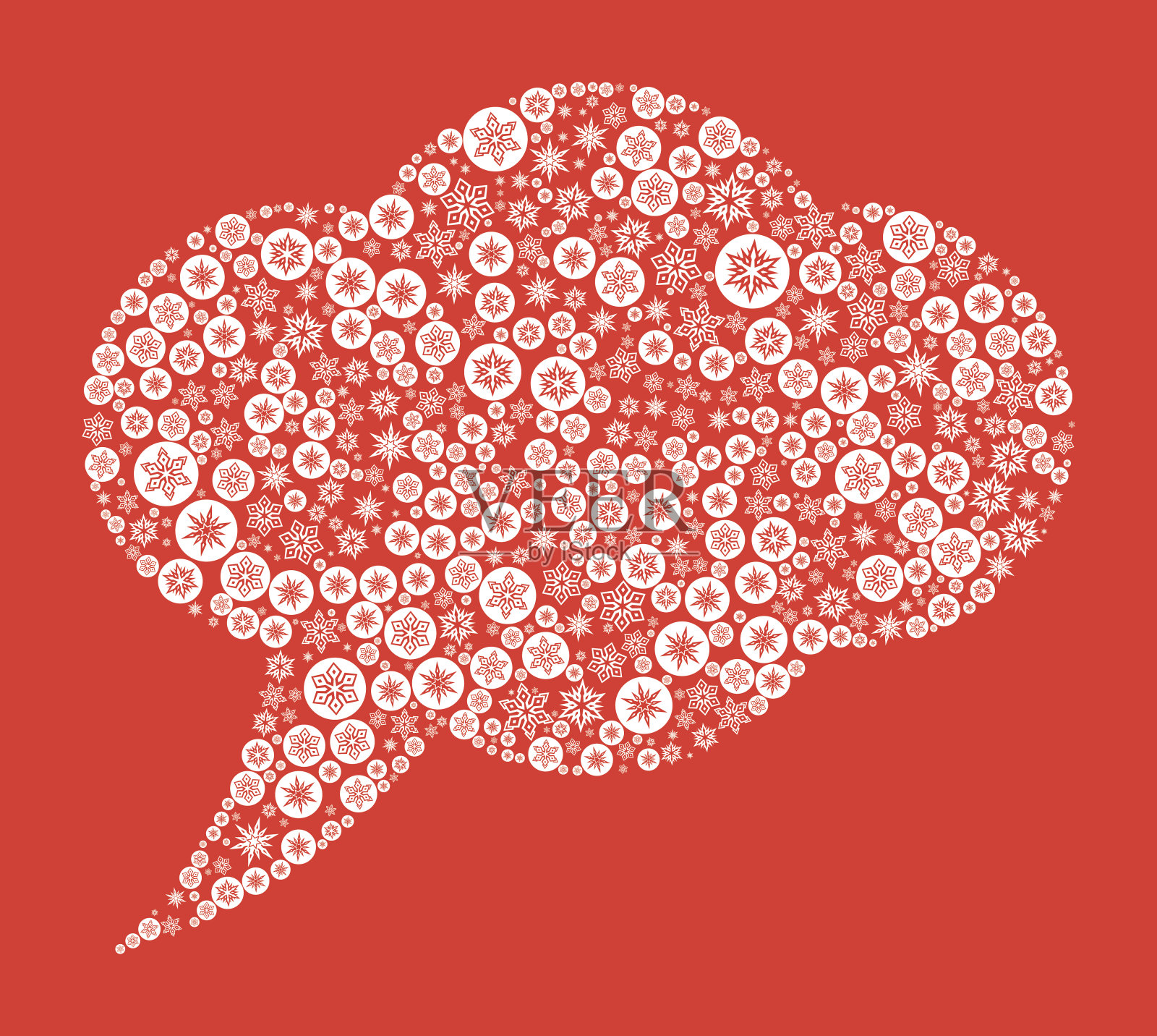 红色背景上的语音气泡插画图片素材