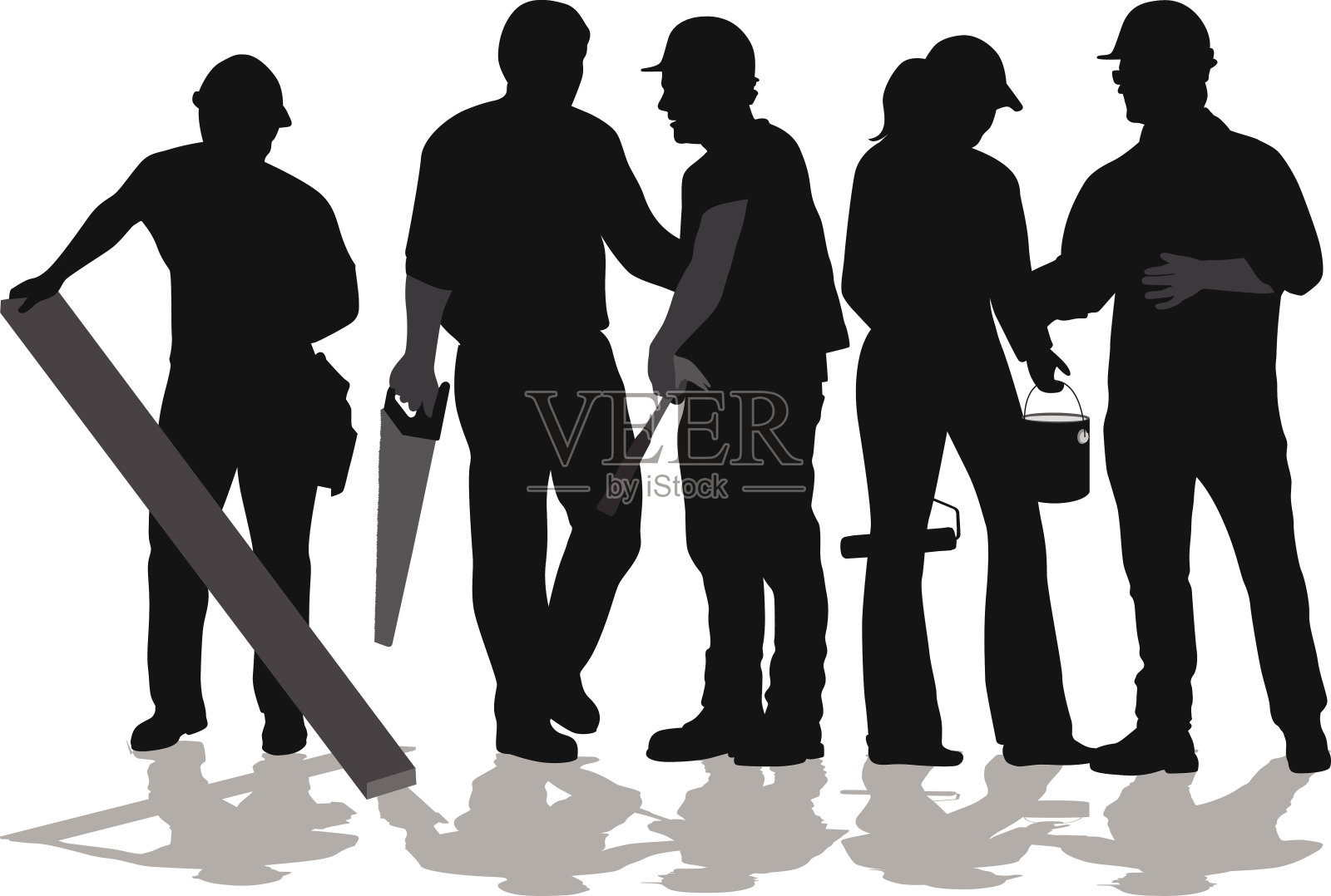 一个男人和女人的剪影插画图片素材